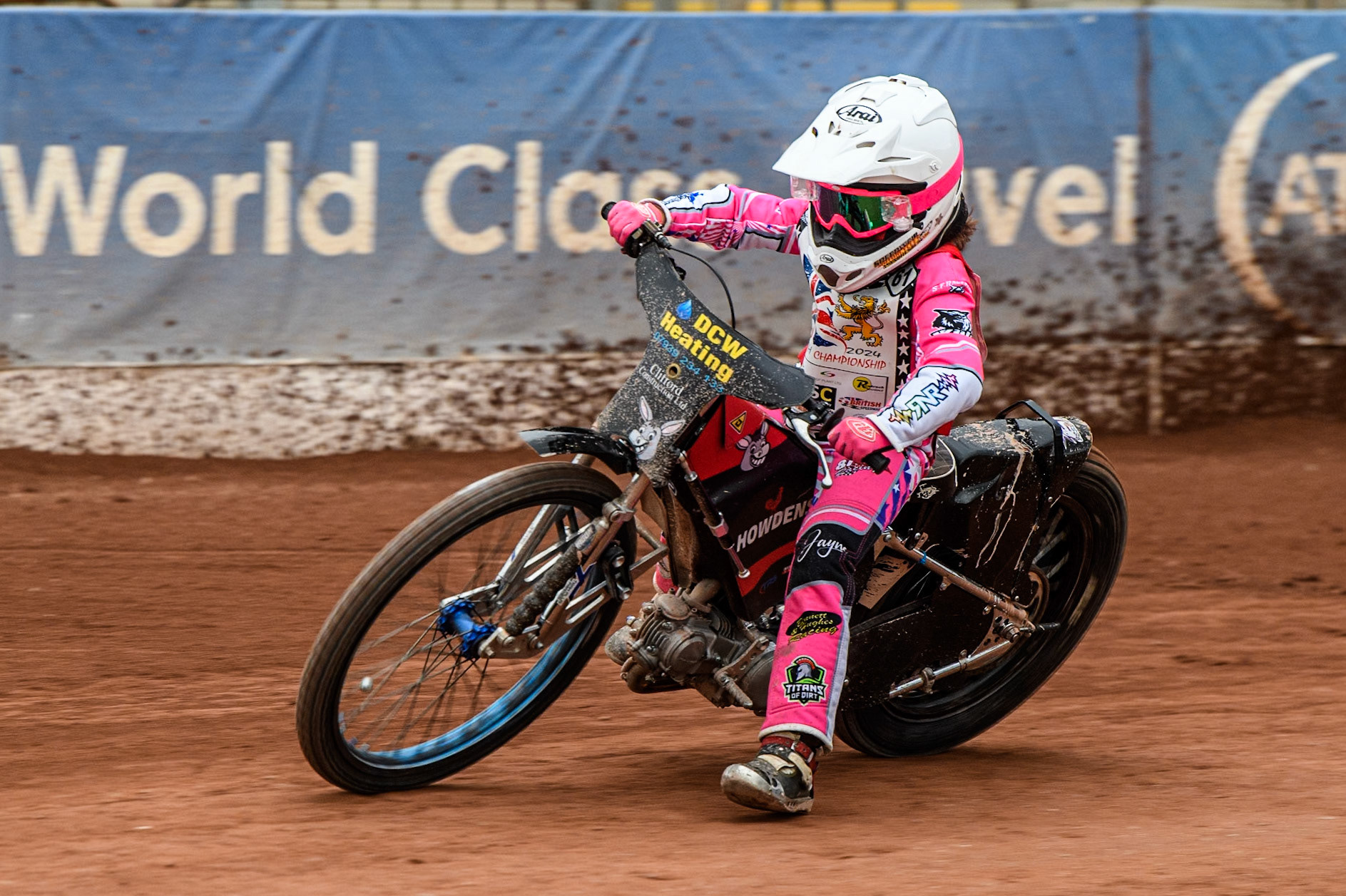 Jessica Cox (125cc)  in action during the British Youth 500cc Championships at the National Speedway Stadium, Manchester on Friday 2nd August 2024. (Photo: Ian Charles | MI News)