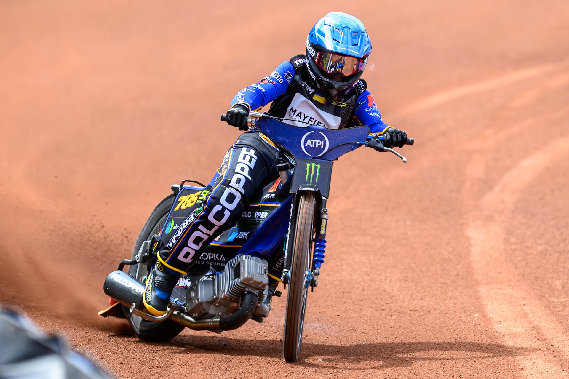 Nazar Parnitskyi (785) of Ukraine during practice for the ATPI  FIM Speedway GP of Manchester at the National Speedway Stadium, Manchester on Friday 5th June 2026. (Photo: Ian Charles | MI News)