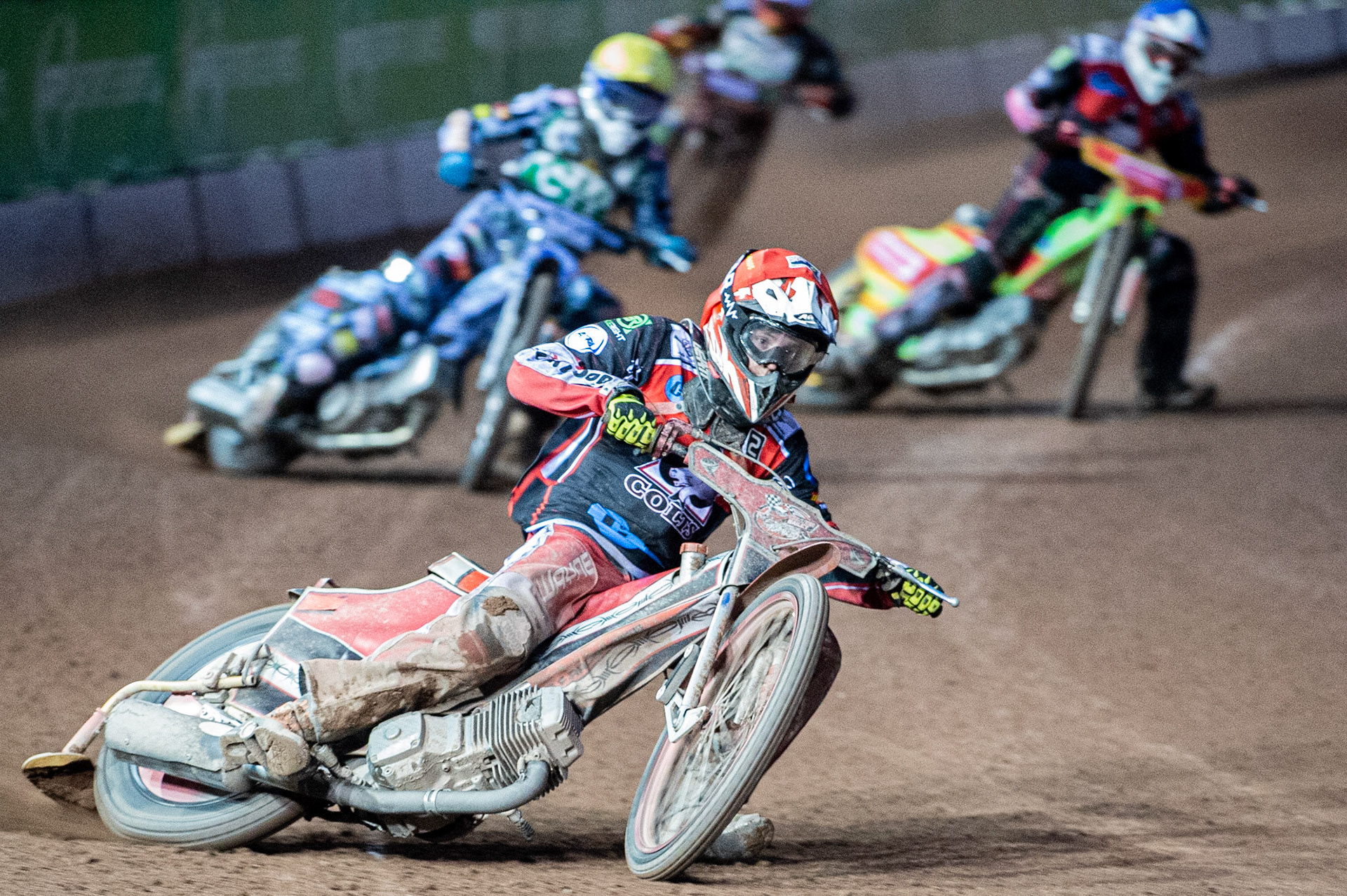 Photo: Ian Charles

Connor Bailey  (Red) leads Harry McGurk  (Yellow) and Ben Woodhull  (Blue)

Belle Vue Colts v Cradley Heathens, SGB National League, Belle Vue National Speedway Stadium, Manchester, Thursday 29  August  2019