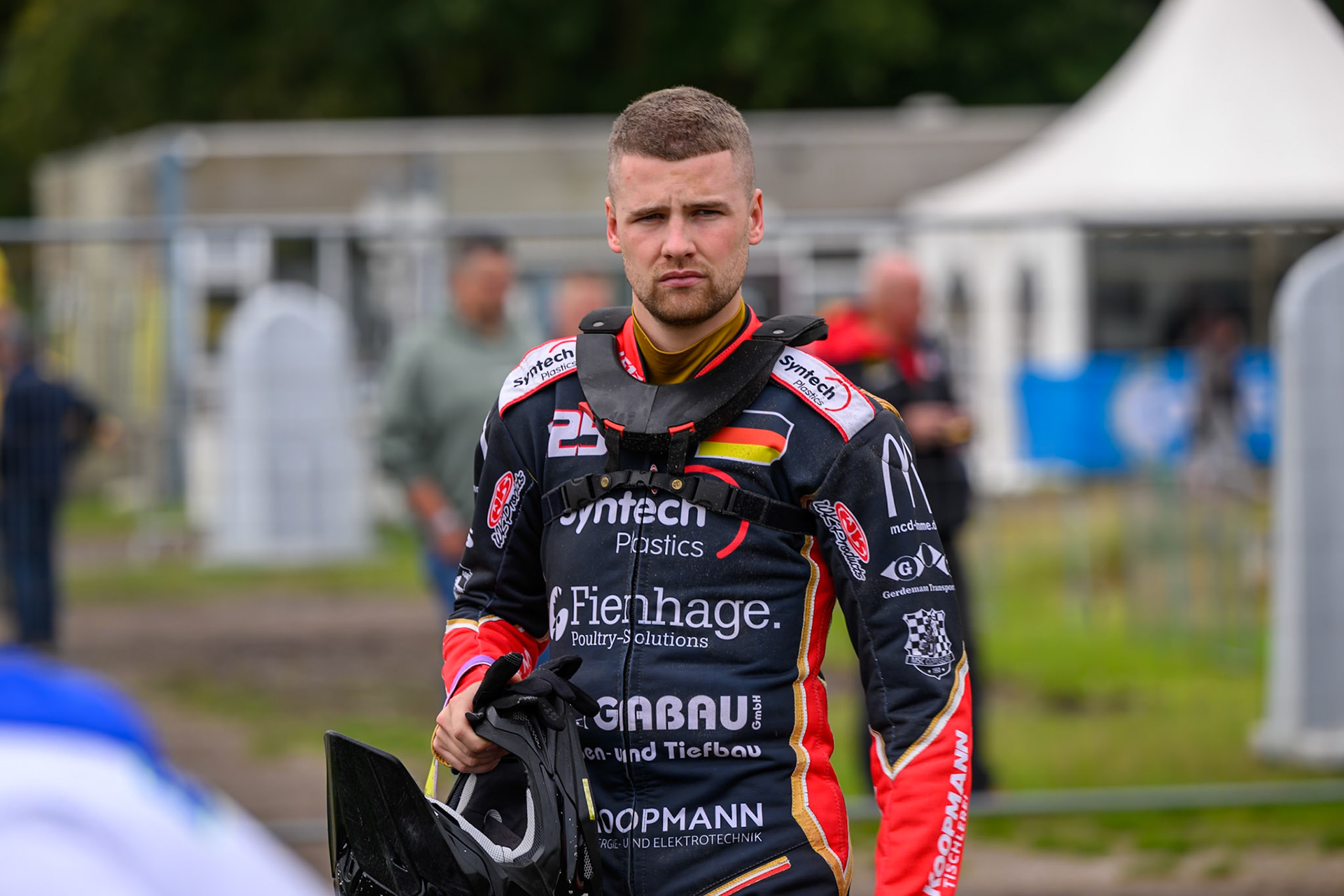 Lukas Fienhage (125) of Germany during the FIM Long Track World Championship Final 4, at the Speed Centre Roden, Netherlands on Sunday 21st September 2025. (Photo: Ian Charles | MI News)