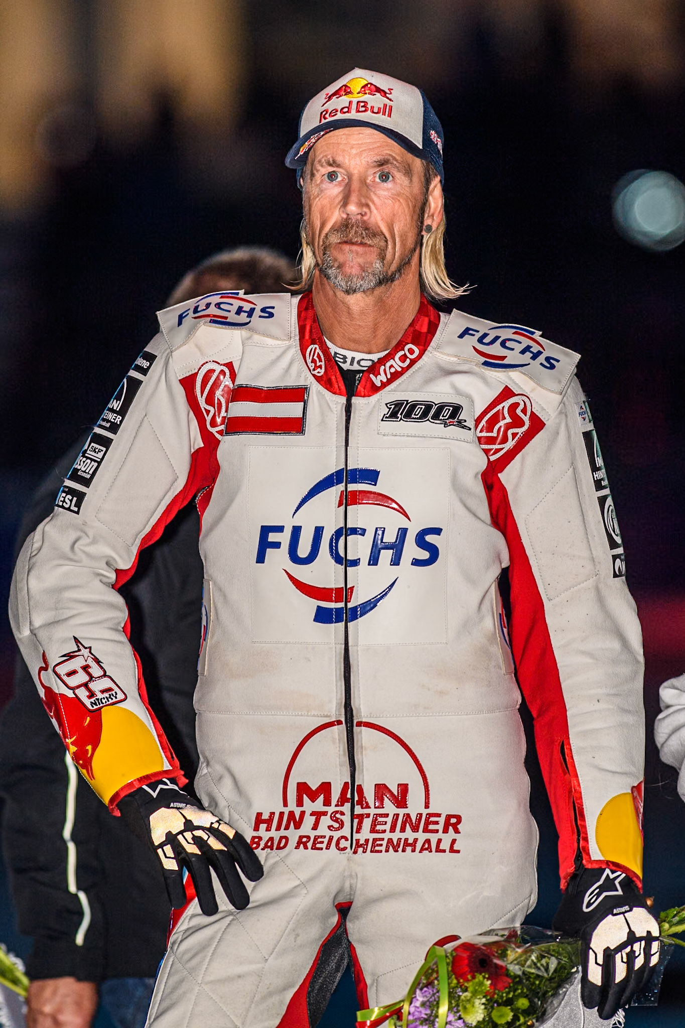 Franky Zorn (100) of Austria during the FIM Ice Speedway Gladiators World Championship, Final 3 at the Ice Stadium, Thialf, Heerenveen on Saturday 5th April 2025. (Photo: Ian Charles | MI News)