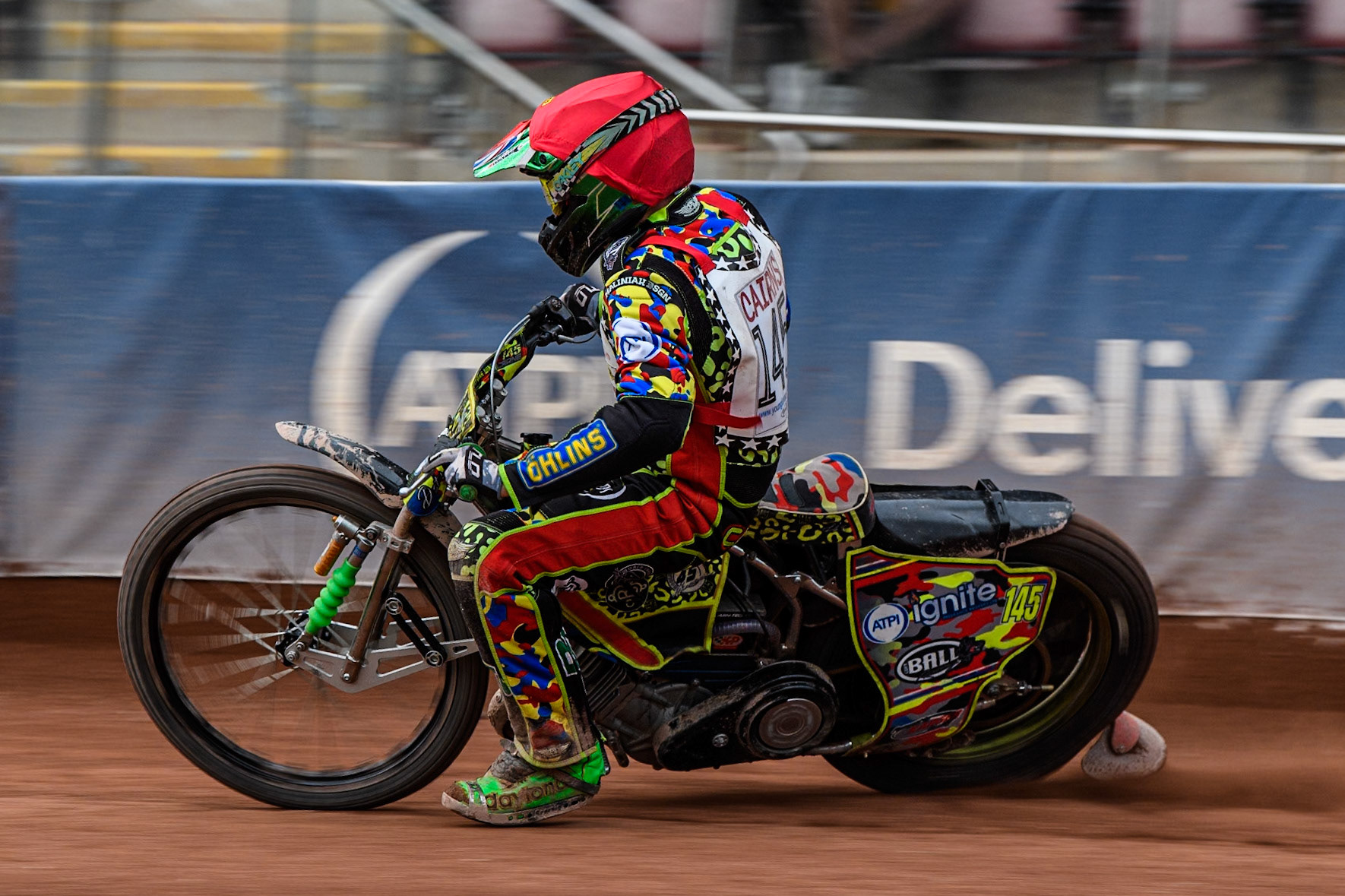 William Cairns (500cc)  leading the final during the British Youth 500cc Championships at the National Speedway Stadium, Manchester on Friday 2nd August 2024. (Photo: Ian Charles | MI News)