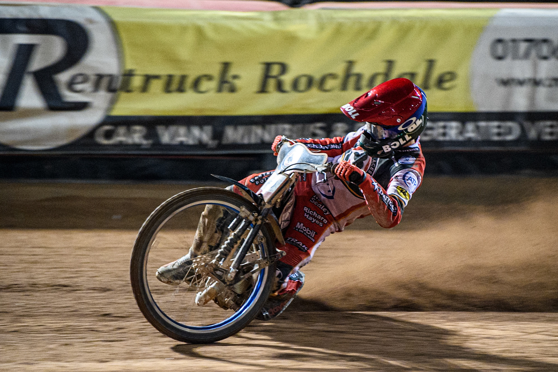 Brady Kurtz of Belle Vue Aces in action during the Rowe Motor Oil Premiership match between Belle Vue Aces and King's Lynn Stars at the National Speedway Stadium, Manchester on Monday 5th April 2025. (Photo: Ian Charles | MI News)