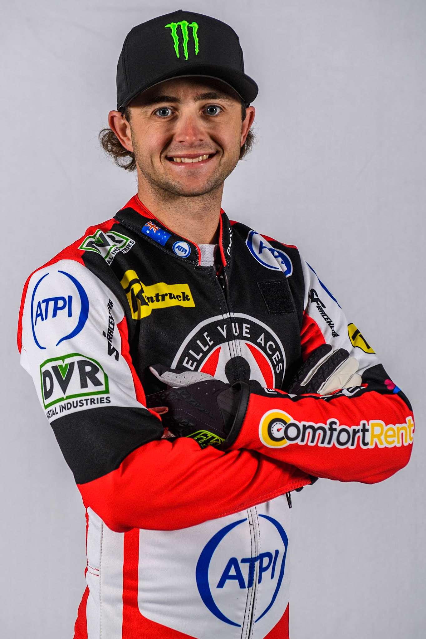 Belle Vue Aces' rider Jaimon Lidsey during the Belle Vue Aces Media Day at the National Speedway Stadium, Manchester on Monday 11th March 2024. (Photo: Ian Charles | MI News)
