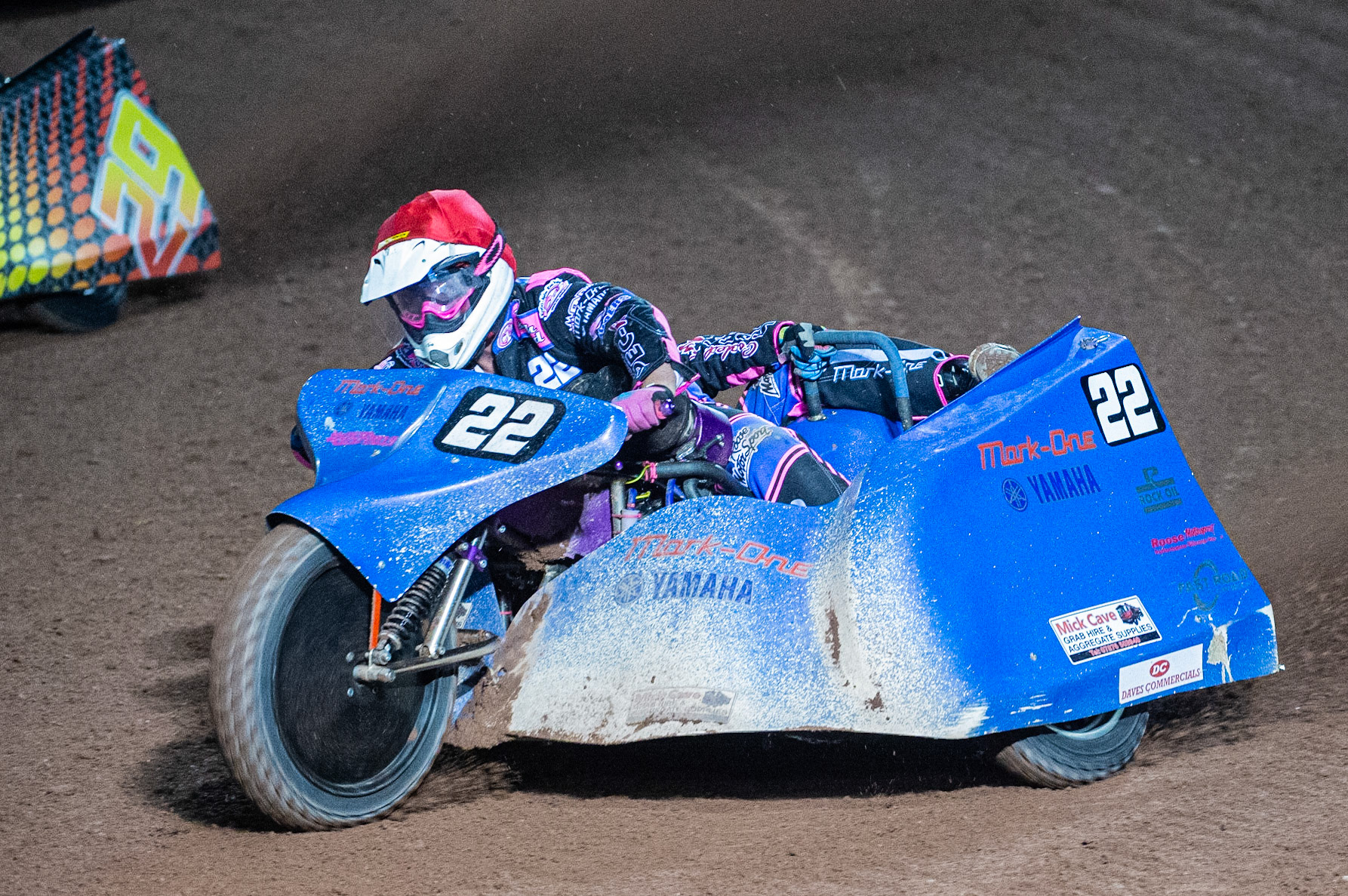 MANCHESTER, ENGLAND Will Penfold & Ricky Pay(22) in action during the  ACU Sidecar Speedway Manchester Masters,  Belle Vue National Speedway Stadium, Manchester Saturday 12 October 2019 (Credit: Ian Charles | MI News)