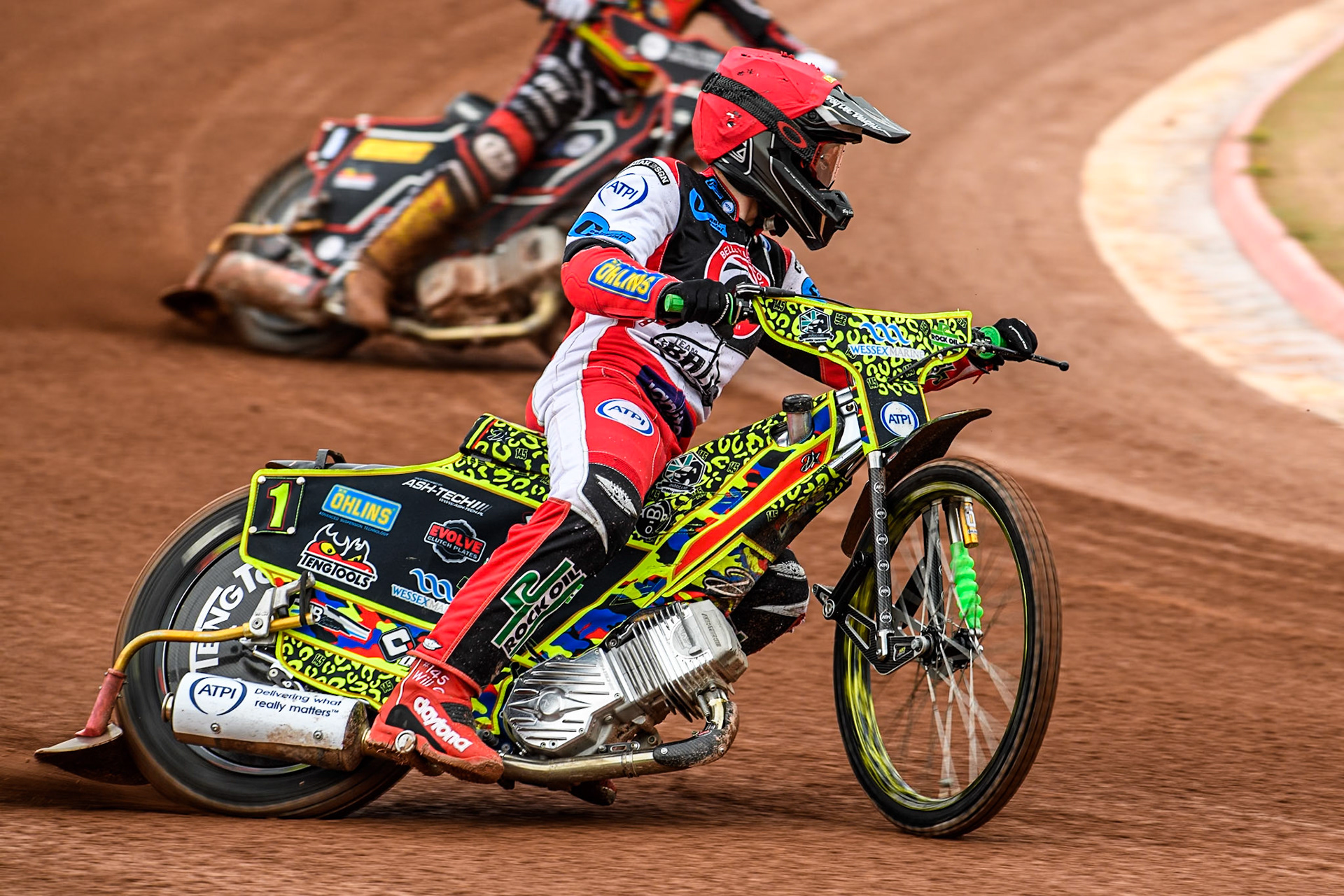 Belle Vue Colts' William Cairns in action during the WSRA National Development League match between Belle Vue Colts and Leicester Lion Cubs at the National Speedway Stadium, Manchester on Friday 18th April 2025. (Photo: Ian Charles | MI News)