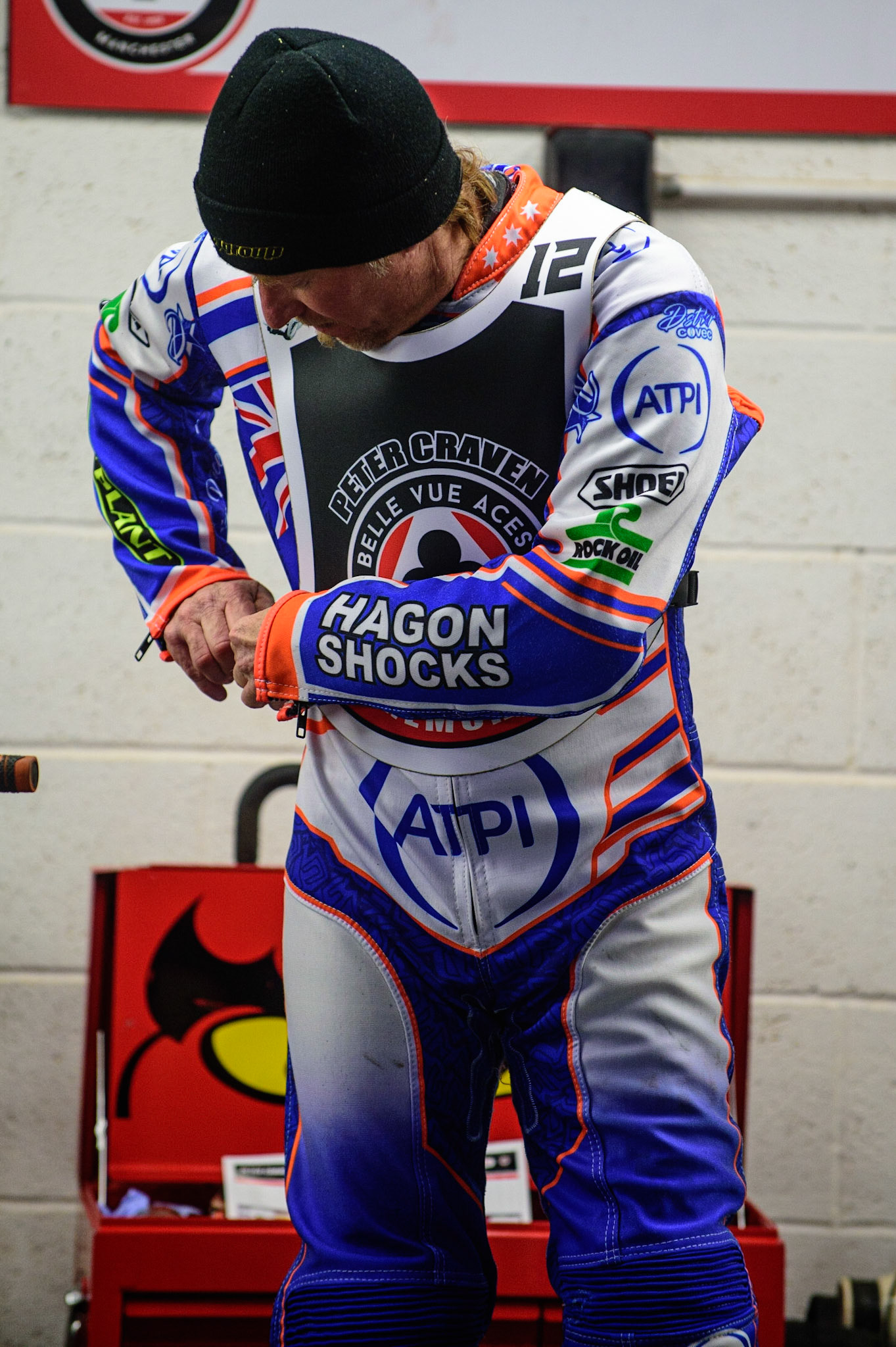 MANCHESTER, UK. OCT 23RD  Jason Crump  gets ready during the Peter Craven Memorial Trophy event at the National Speedway Stadium, Manchester on Saturday 23rd October 2021. (Credit: Ian Charles | MI News)