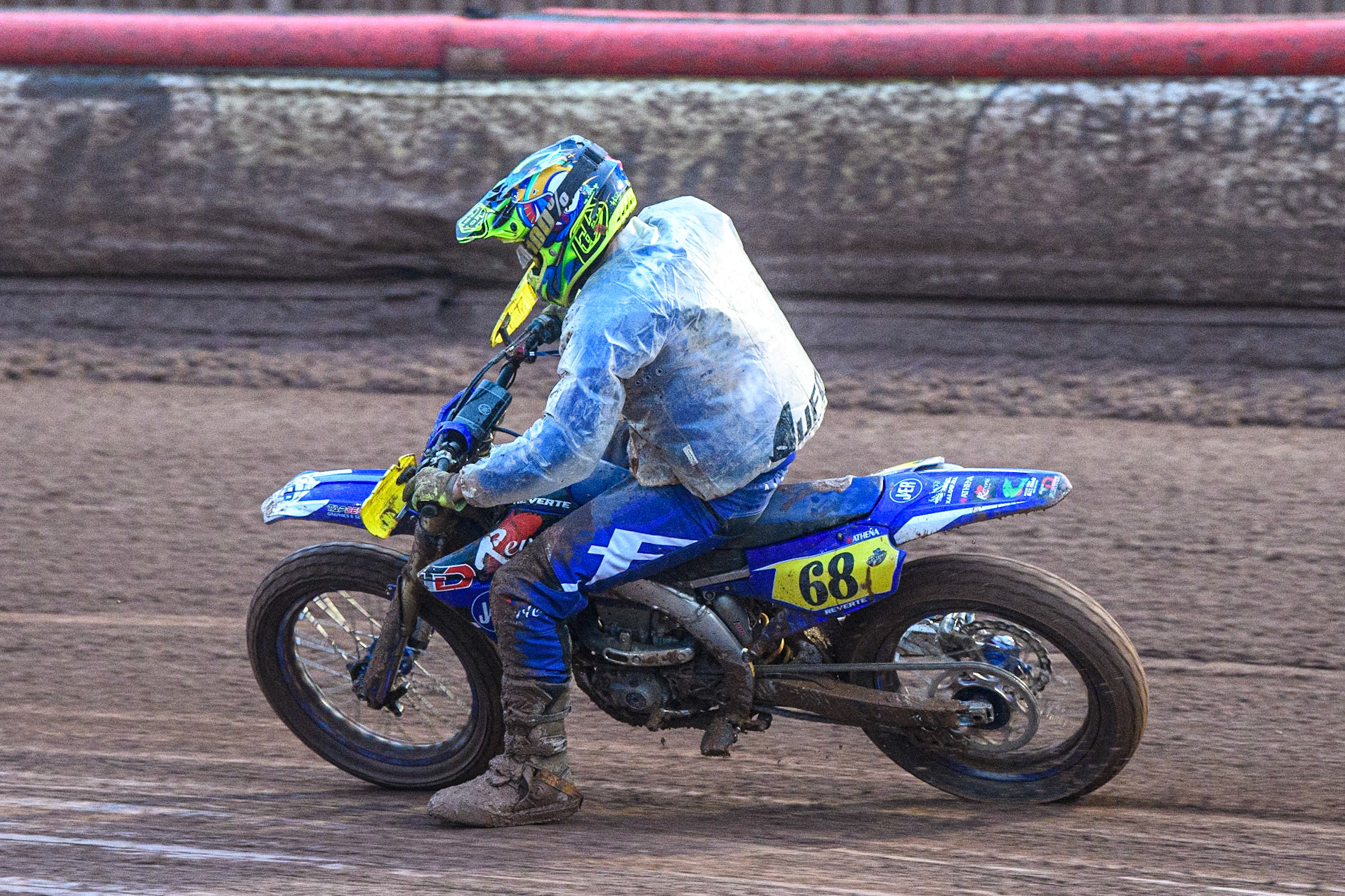Eric Reverté (68) from Spain in action  during the FIM World Flat Track Championship Round 1 at the National Speedway Stadium, Manchester on Saturday 5th August 2023. (Photo: Ian Charles | MI News)