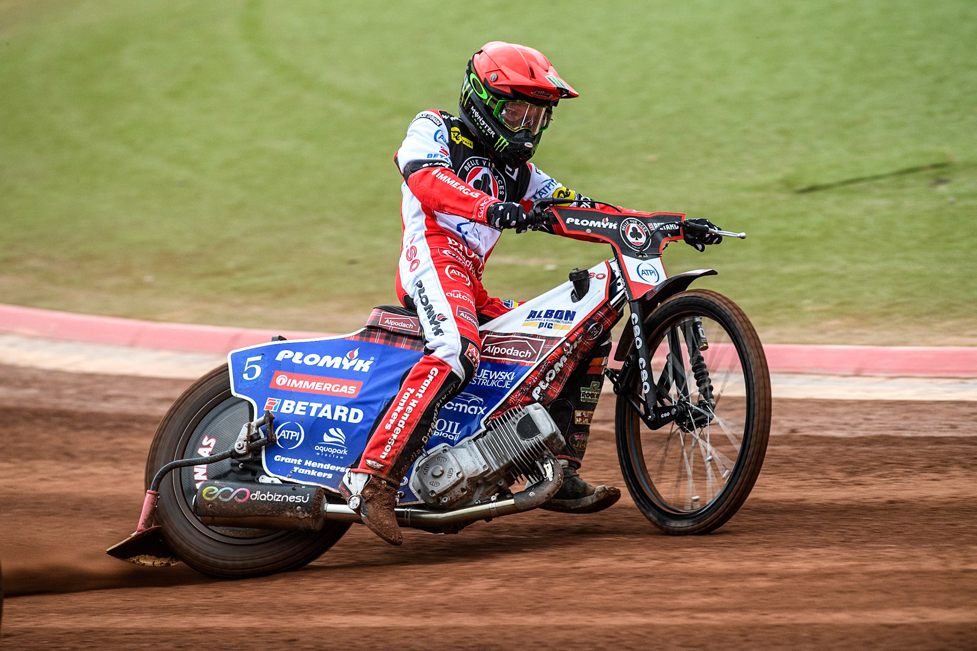 Belle Vue Aces' Dan Bewley  in action during the Rowe Motor Oil Premiership match between Belle Vue Aces and Oxford Spires at the National Speedway Stadium, Manchester on Monday 22nd July 2024. (Photo: Ian Charles | MI News)