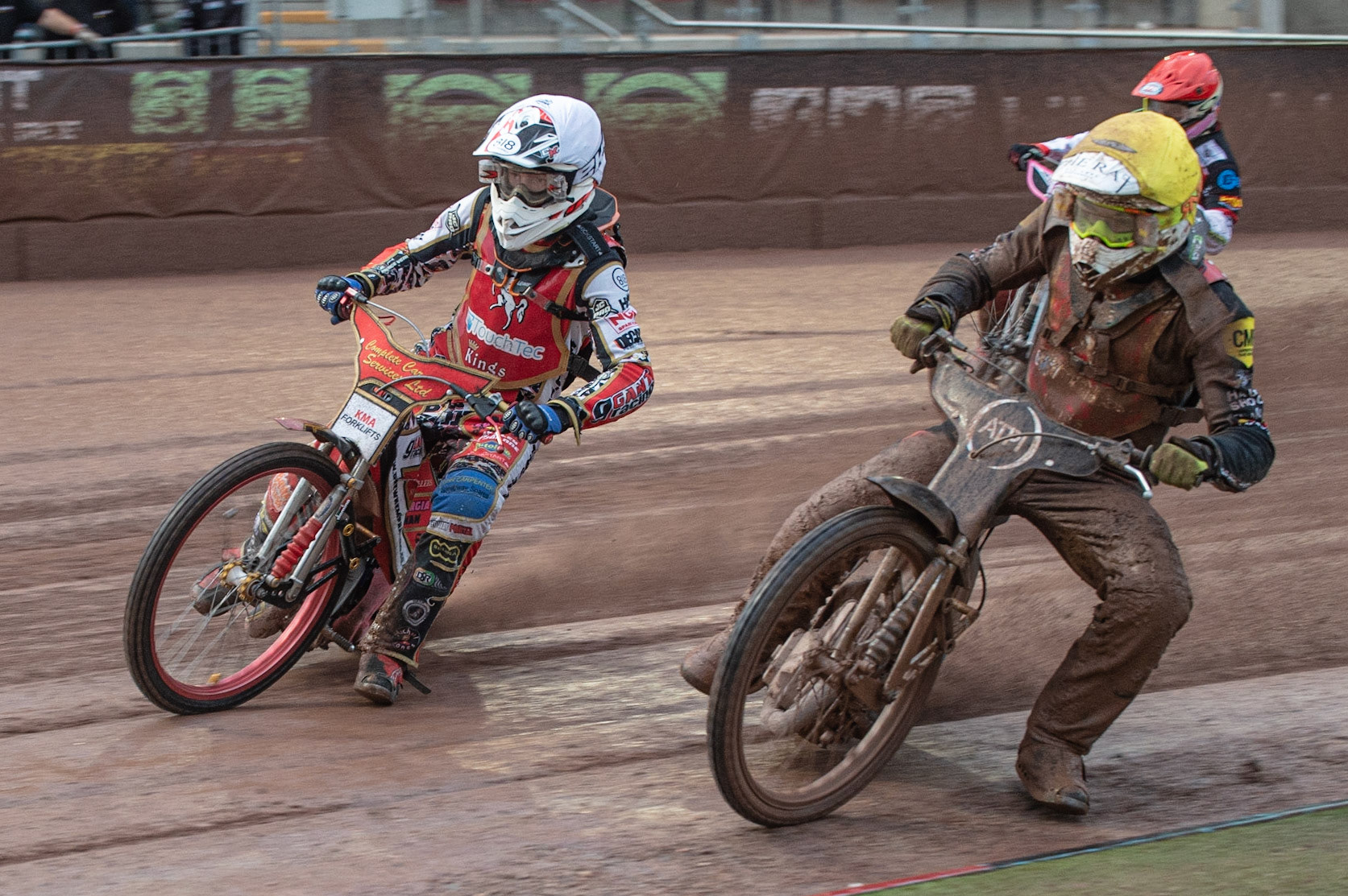 Photo: Ian Charles

Drew Kemp  (White) and Daniel Gilkes  (Yellow) go for maximum points in heat 4

Belle Vue Colts v Kent Kings, SGB National League, Belle Vue National Speedway Stadium, Manchester, Thursday 1  August  2019