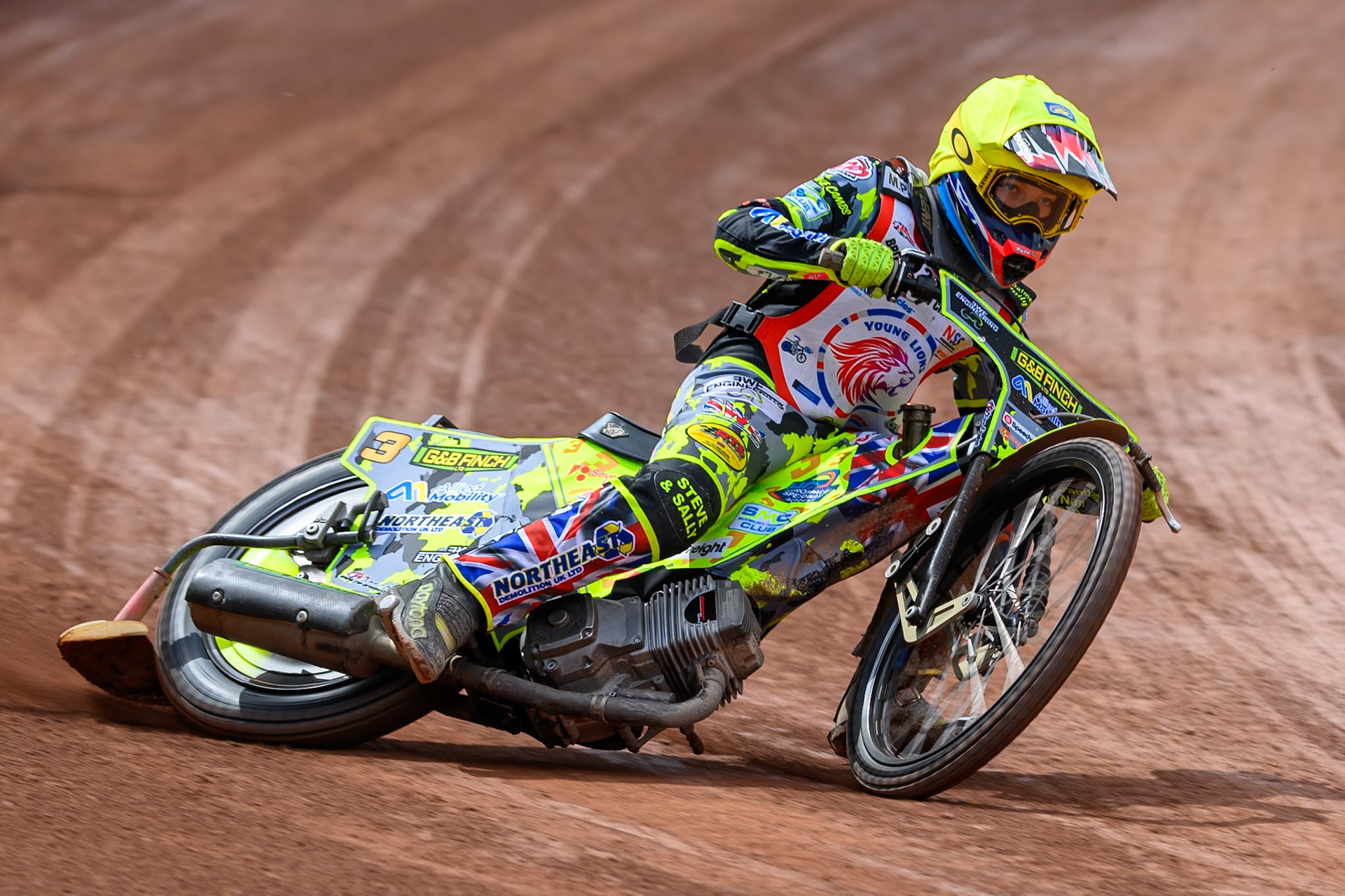 BRITISH YOUTH CHAMPIONSHIP (250cc): Archie Rolph (3) in action during the British Youth Speedway Championship at the National Speedway Stadium, Manchester on Sunday 10th May 2026. (Photo: Ian Charles | MI News)