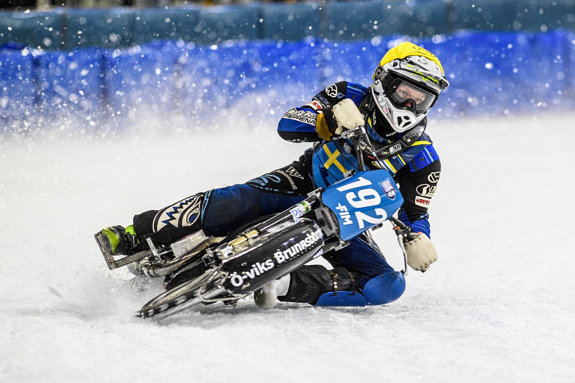 Niclas Svensson (192) of Sweden in action during the FIM Ice Speedway Gladiators World Championship, Final 3 at the Ice Stadium, Thialf, Heerenveen on Saturday 5th April 2025. (Photo: Ian Charles | MI News)