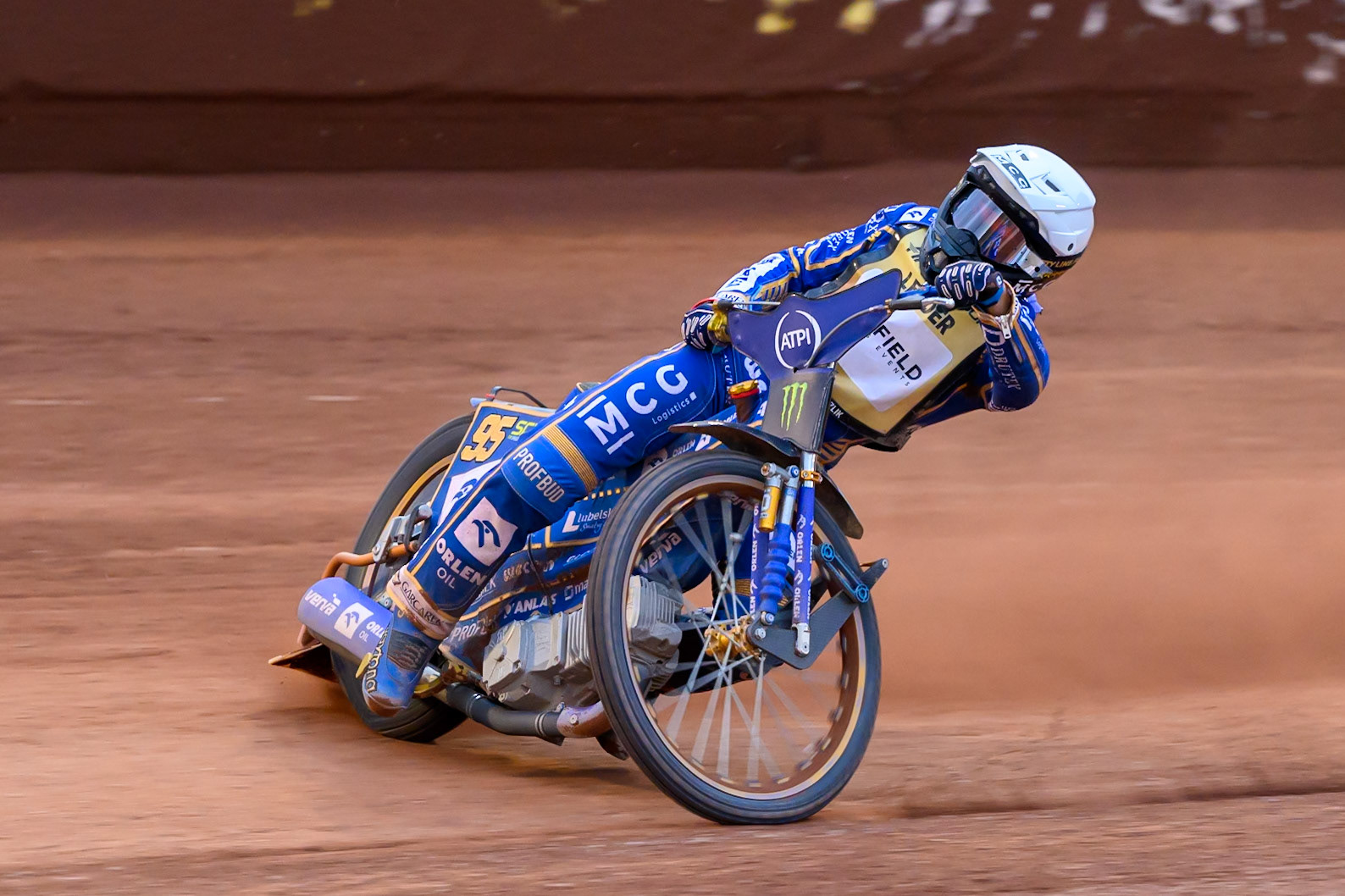 Bartosz Zmarzlik (95) of Poland in action during the ATPI  FIM Speedway GP of Manchester at the National Speedway Stadium, Manchester on Friday 5th June 2026. (Photo: Ian Charles | MI News)