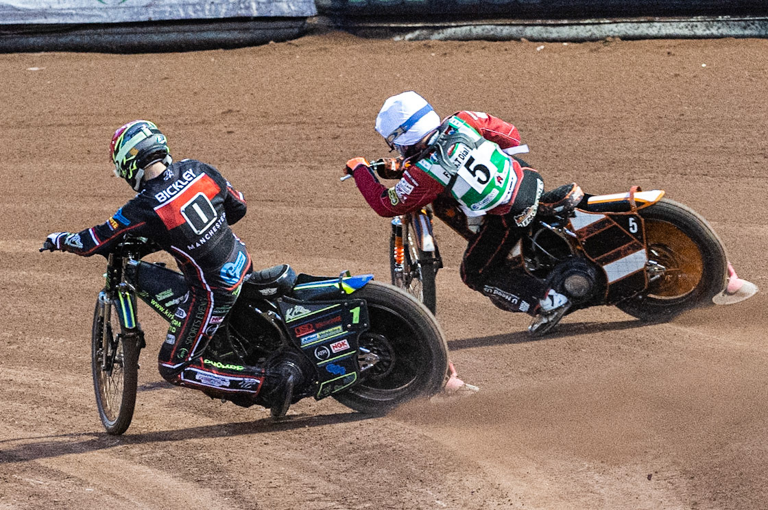 Photo: Ian Charles

Belle Vue Colts  Kyle Bickley  (Red) passes 
Jack Smith  (White) on the inside 

Belle Vue Colts v Cradley Heathens, SGB National League, Belle Vue National Speedway Stadium, Manchester, Thursday 29  August  2019