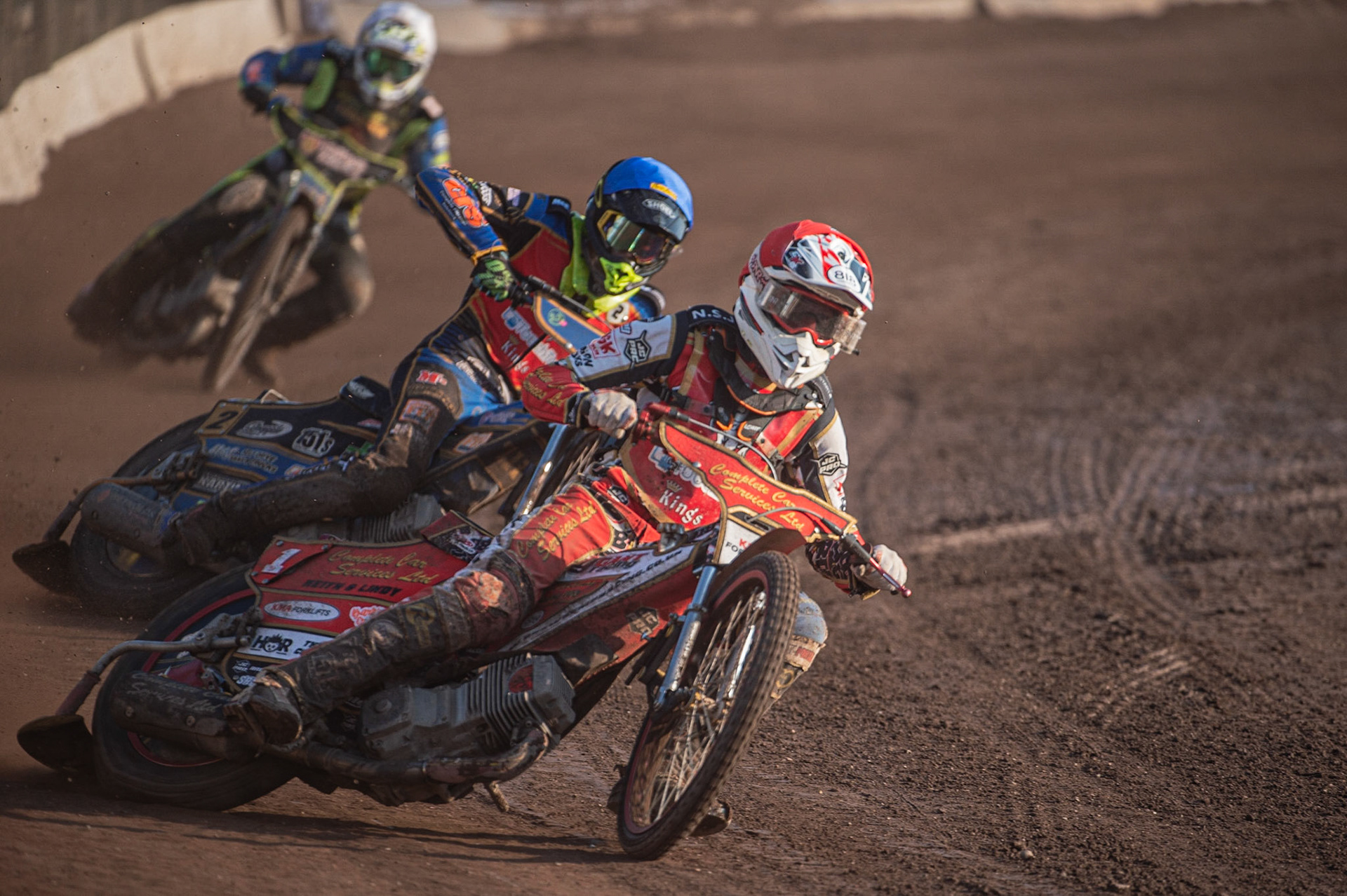 Photo by Ian Charles:

KENT  v LEICESTER 
Drew Kemp  (Red) and Anders Rowe  (Blue) lead Danyon Hume (White)


National League Best pairs Championship, Owlerton Stadium, Sheffield, 25 August 2019
