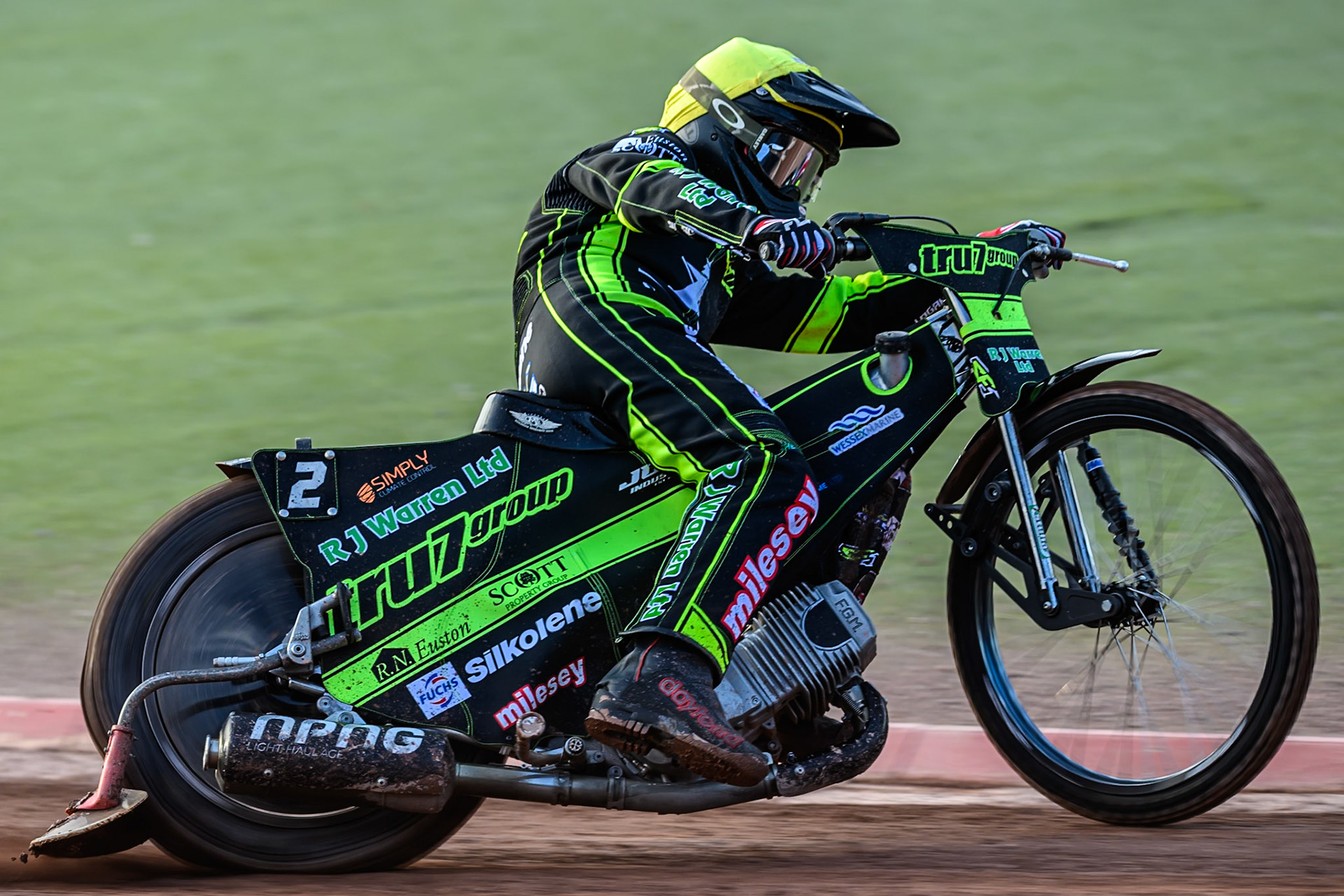 Ipswich Witches' Danny King in action during the Rowe Motor Oil Premiership match between Belle Vue Aces and Ipswich Witches at the National Speedway Stadium, Manchester on Monday 30th June 2025. (Photo: Ian Charles | MI News)