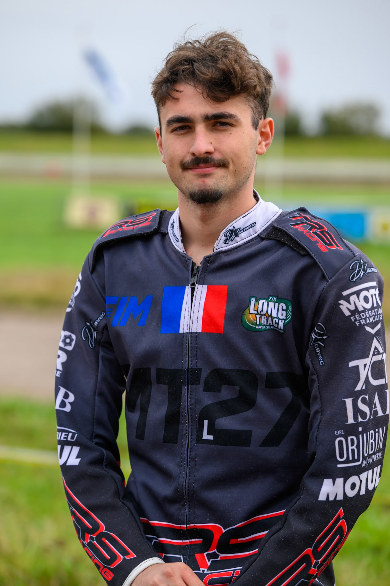 Mathias Trésarrieu (27) of France during the FIM Long Track World Championship Final 4, at the Speed Centre Roden, Netherlands on Sunday 21st September 2025. (Photo: Ian Charles | MI News)during the FIM Long Track World Championship Final 4, at the Speed Centre, Roden on Sunday 21st September 2025. (Photo: Ian Charles | MI News)