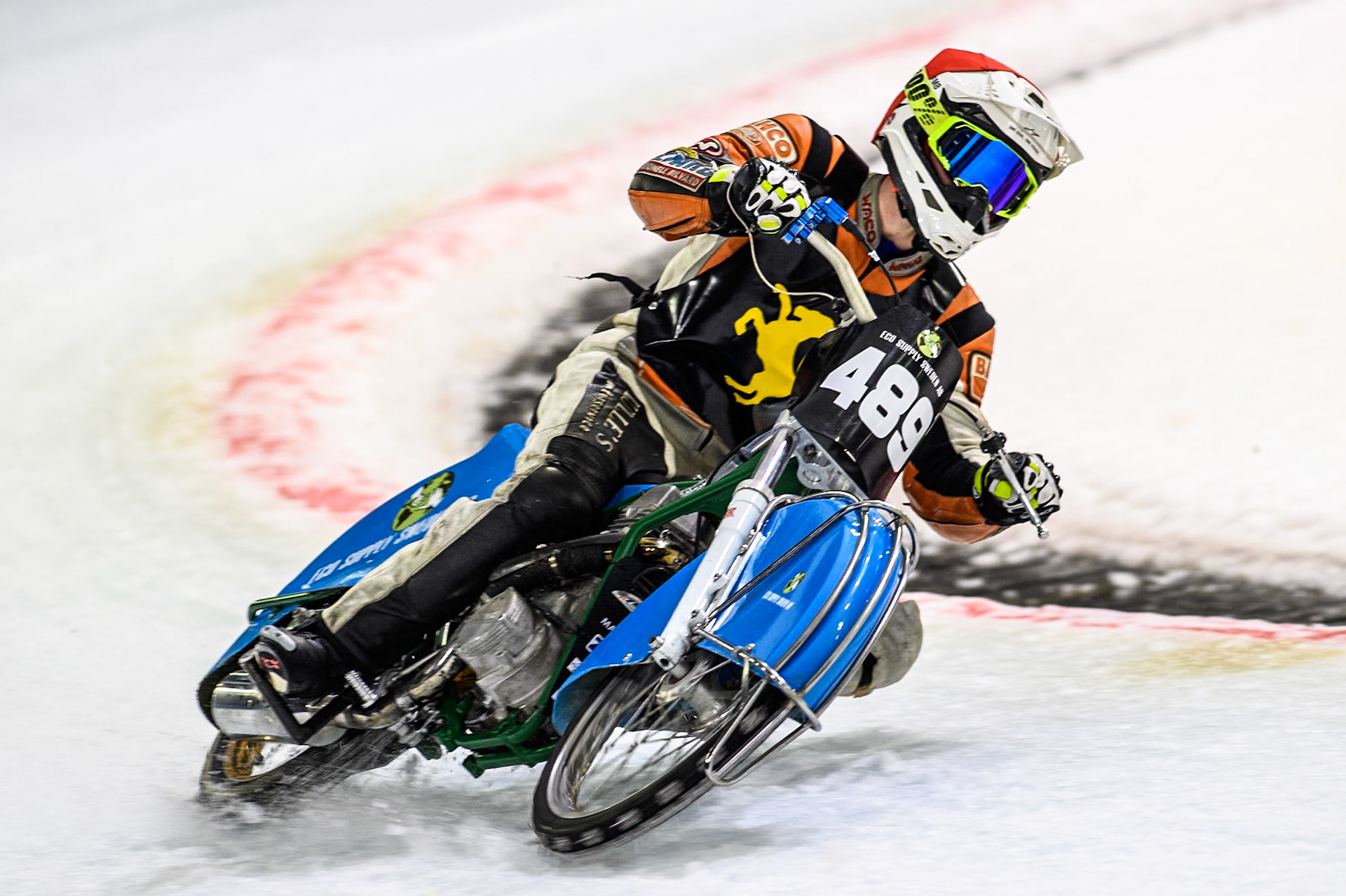 Melwin Björklin of Sweden in action during the Roelof Thijs Bokaal, Ice Rink Thialf, Heerenveen, Netherlands on Friday 4th April 2025. (Photo: Ian Charles | MI News)