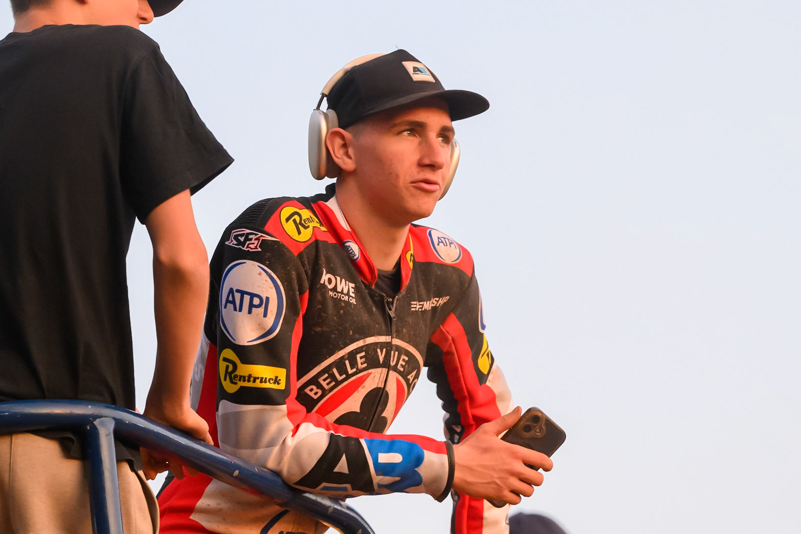 Will Cairns of Belle Vue Aces watches from the pits during the Rowe Motor Oil Premiership match between Leicester Lions and Belle Vue Aces at the Hydroscan Arena, Leicester on Thursday 23rd July 2026. (Photo: Ian Charles | MI News)