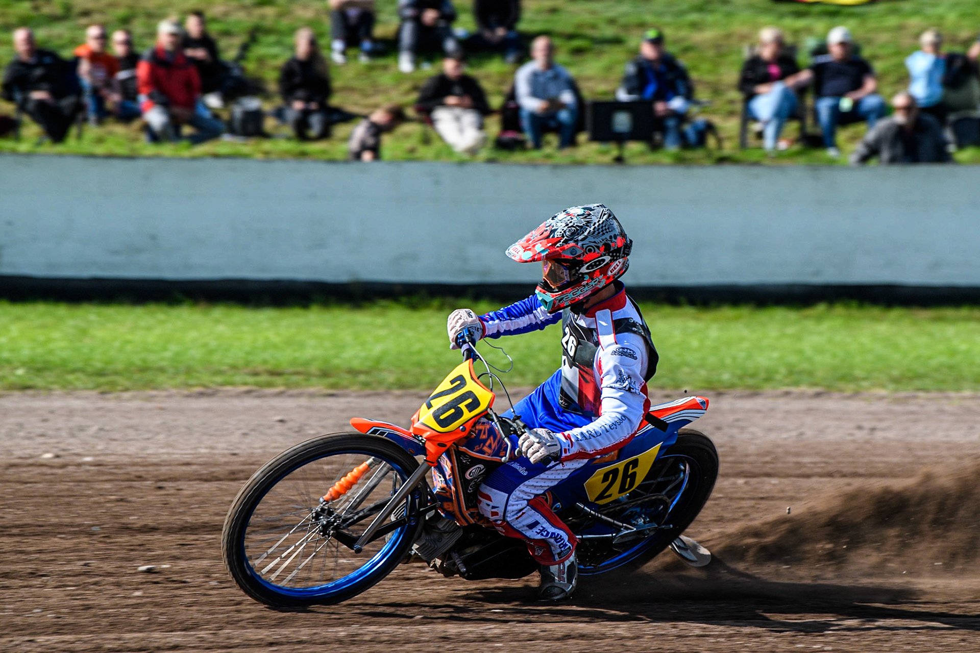 Steven Labouyrie practices  during the FIM Long Track Of Nations event at the Speed Centre Roden on Sunday 24th September 2023. (Photo: Ian Charles | MI News)