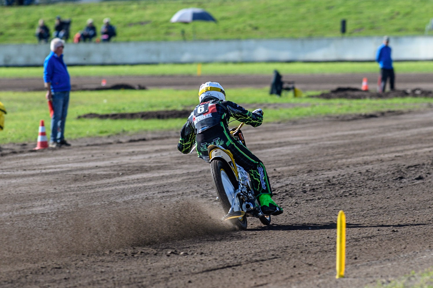 Tobias Thomsen (Denmark) practices  during the FIM Long Track Of Nations event at the Speed Centre Roden on Sunday 24th September 2023. (Photo: Ian Charles | MI News)