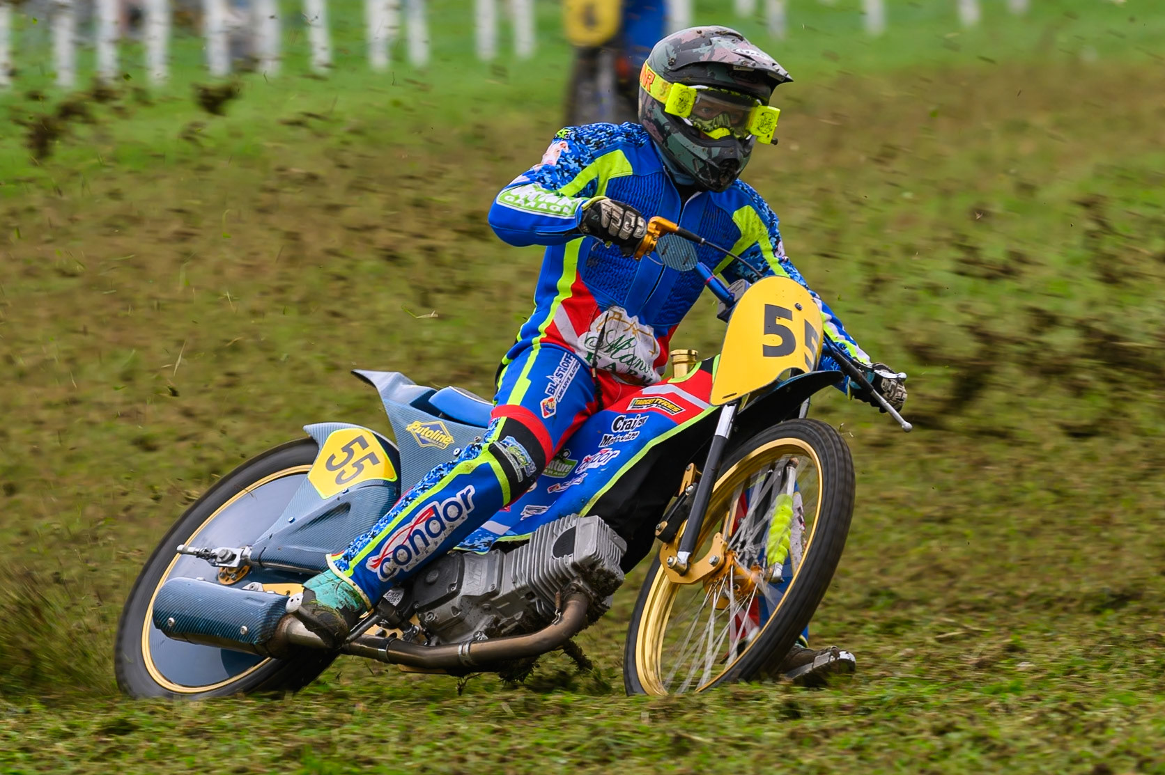 Thomas Vining (55) during practice for  the British Masters Grasstrack Championship at Lower Marsh Farm, Much Hoole, Preston in Lancashire, England on Sunday 13th September 2026. (Photo: Ian Charles | MI News)