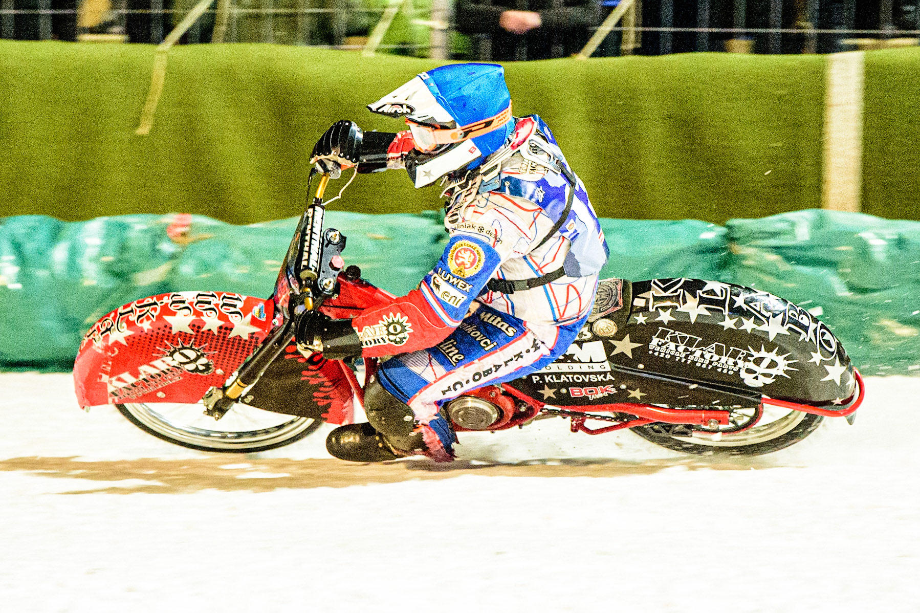 Jan Klatovsky in action during the German Individual Ice Speedway Championship at Horst-Dohm-Eisstadion, Berlin on Friday 3rd March 2023. (Photo: Ian Charles | MI News)