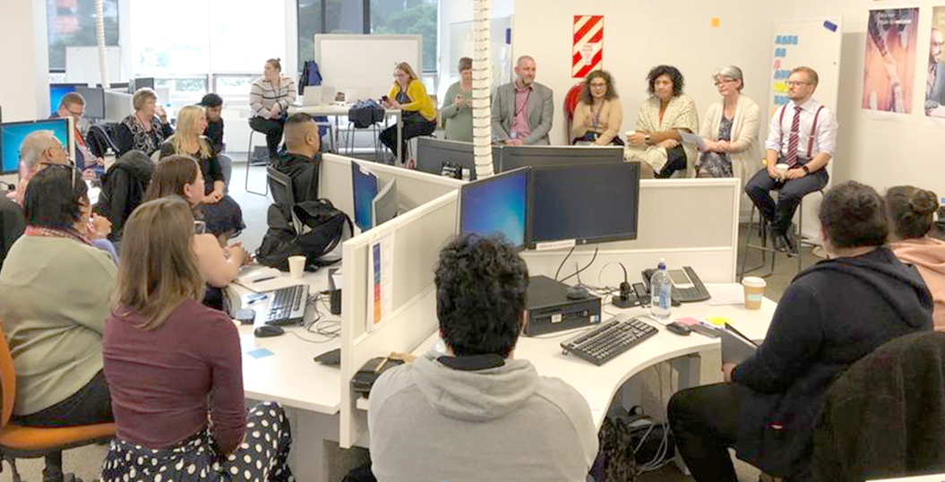 Large scale walk through with management and staff