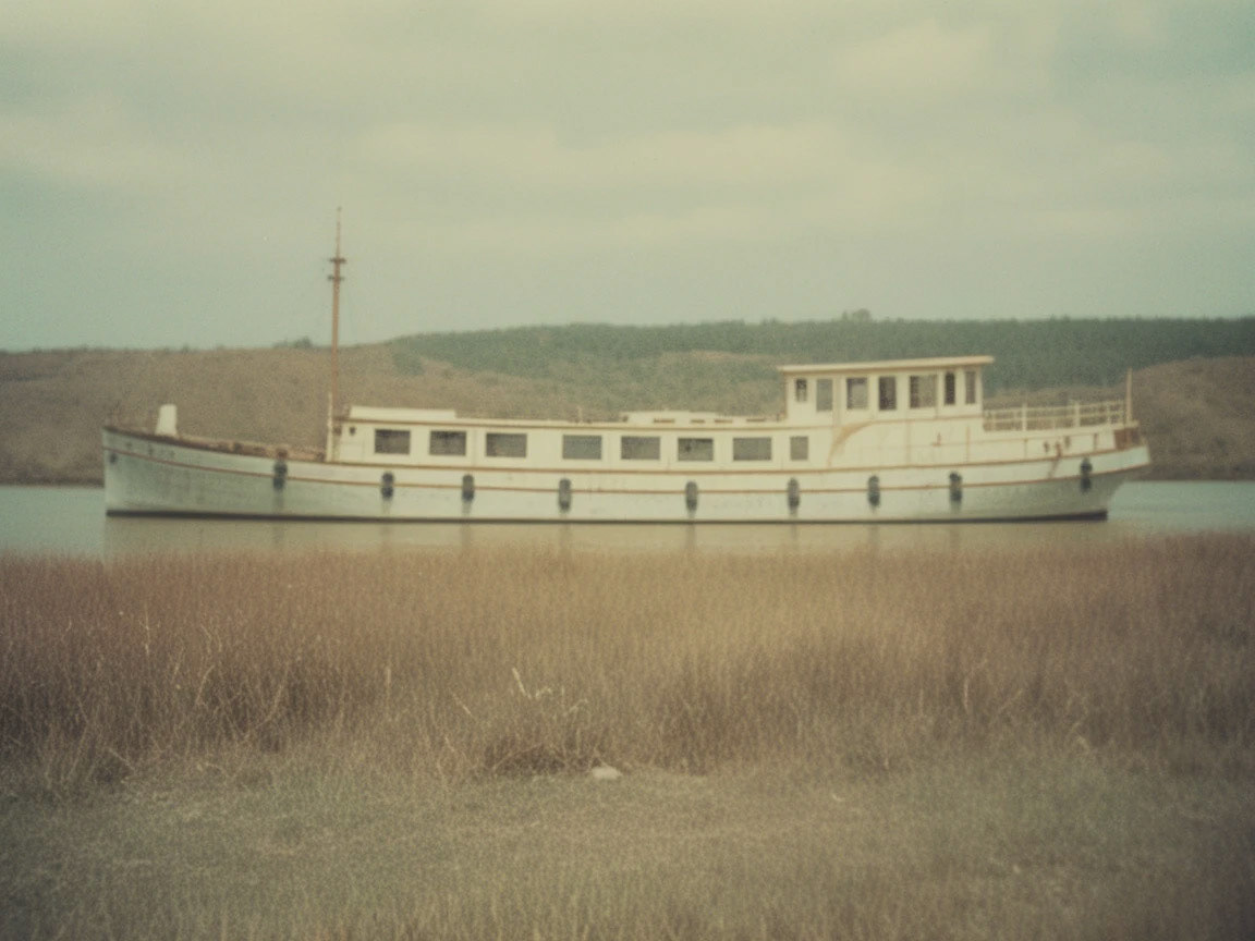 Vitage Image Ship White