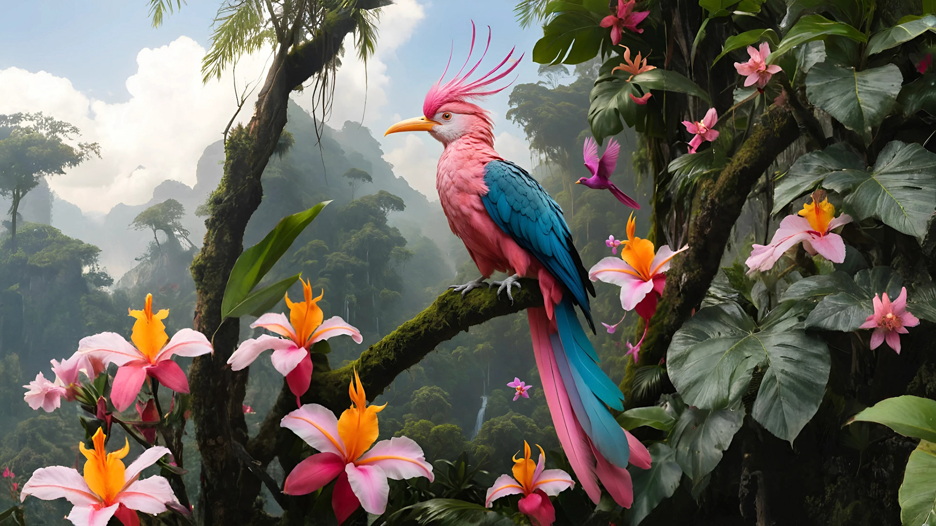 Tropicla Bird in Pink