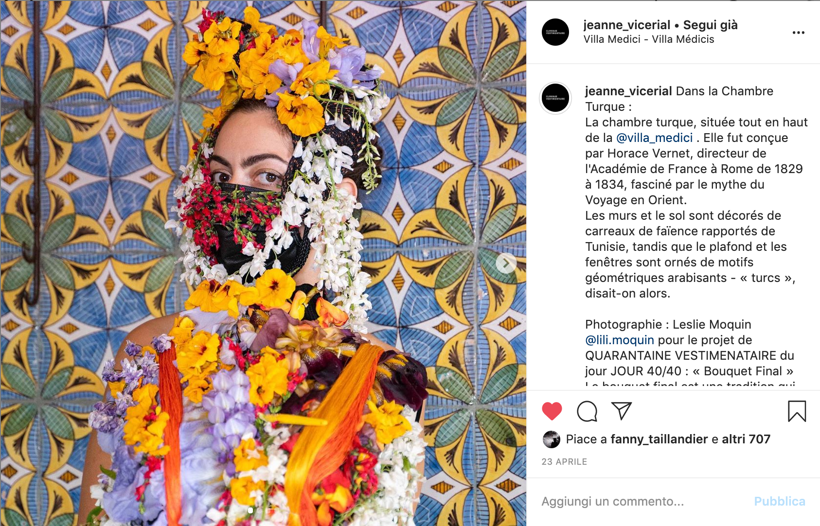 Capture compte Instagram @cliniquevestimentaire / design © Jeanne Vicerial / Image © Leslie Moquin