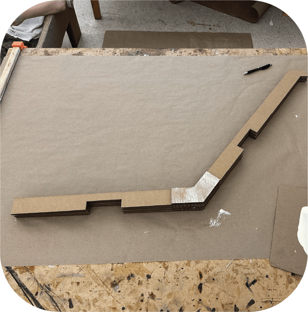 We glued the backrest and arms, and I attached the back supports.
