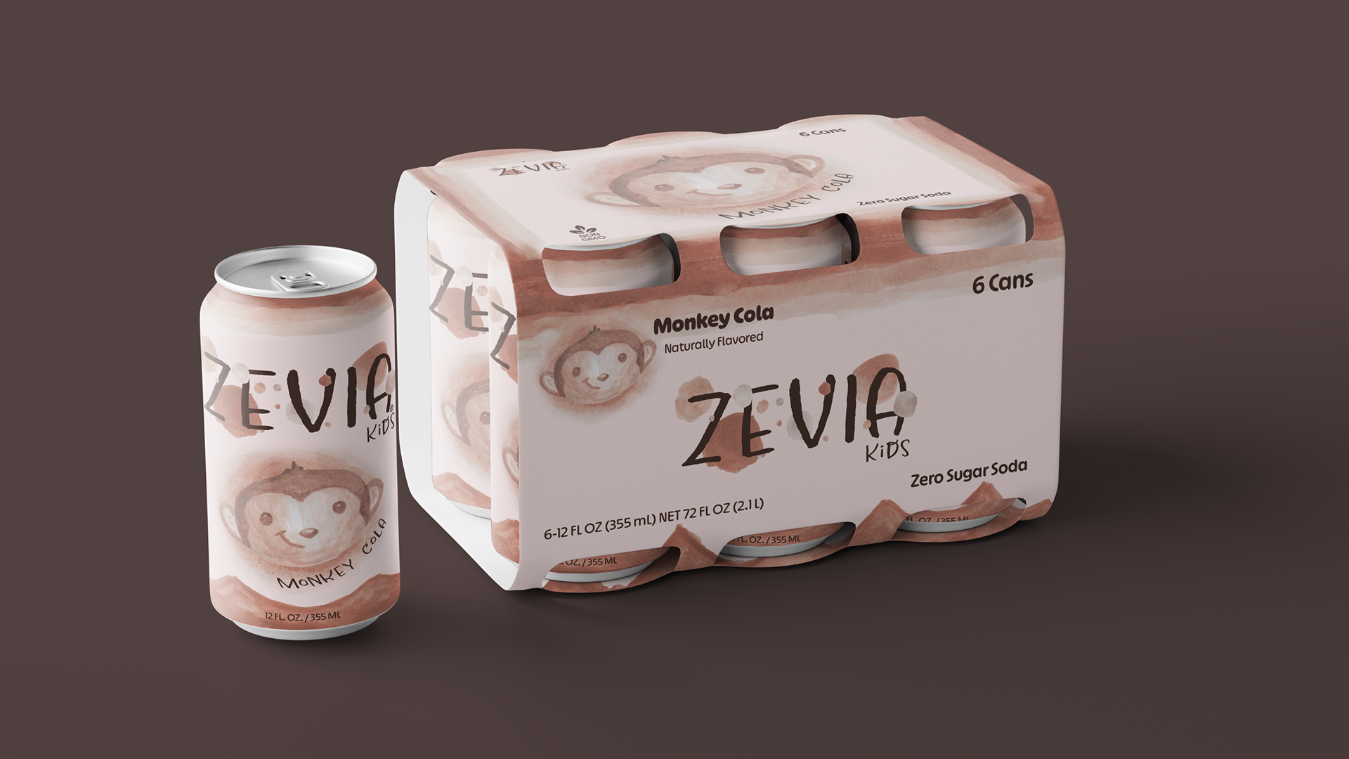 Monkey Cherry Cola Can & Box Design