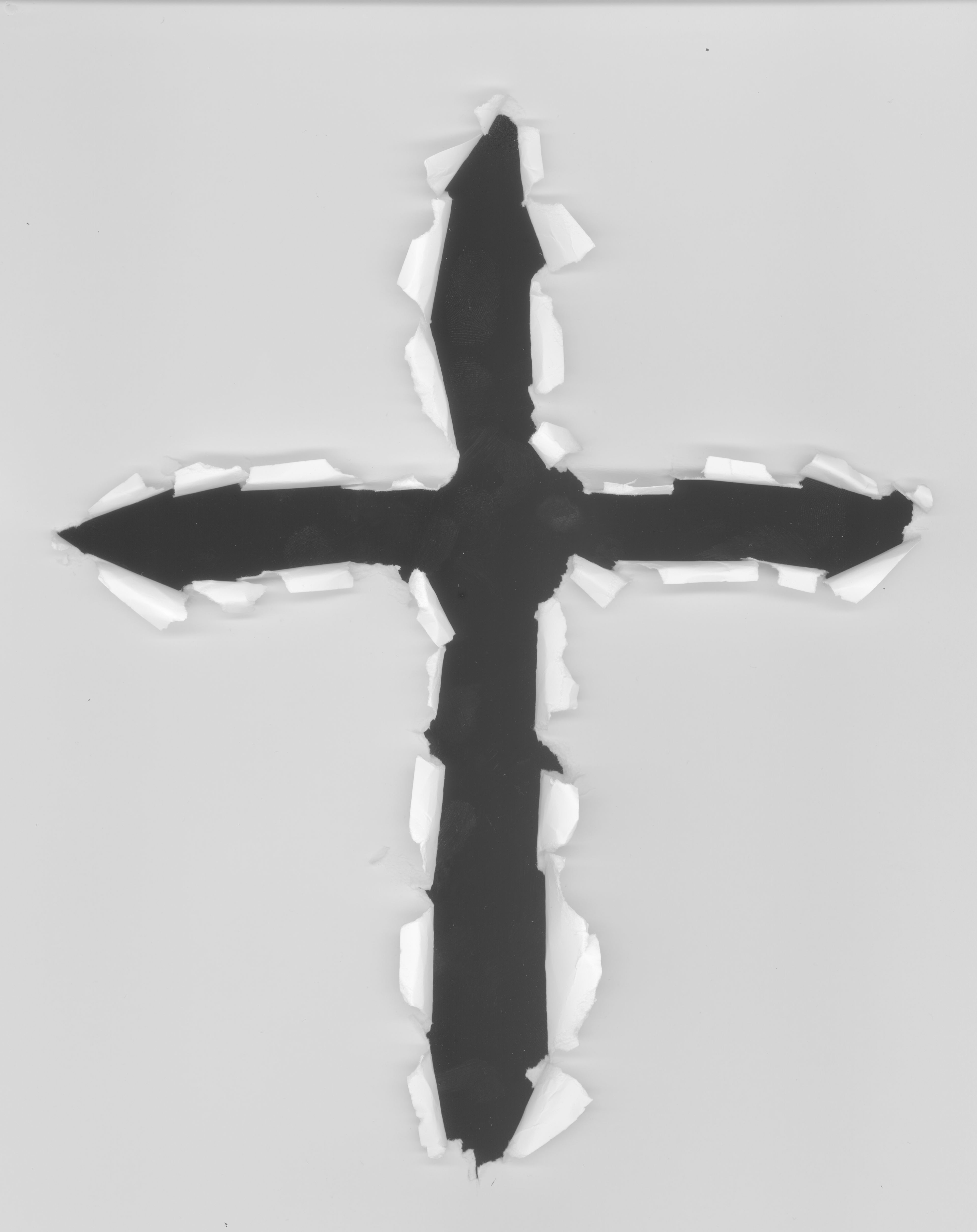 Scanned in and Photoshopped torn cross