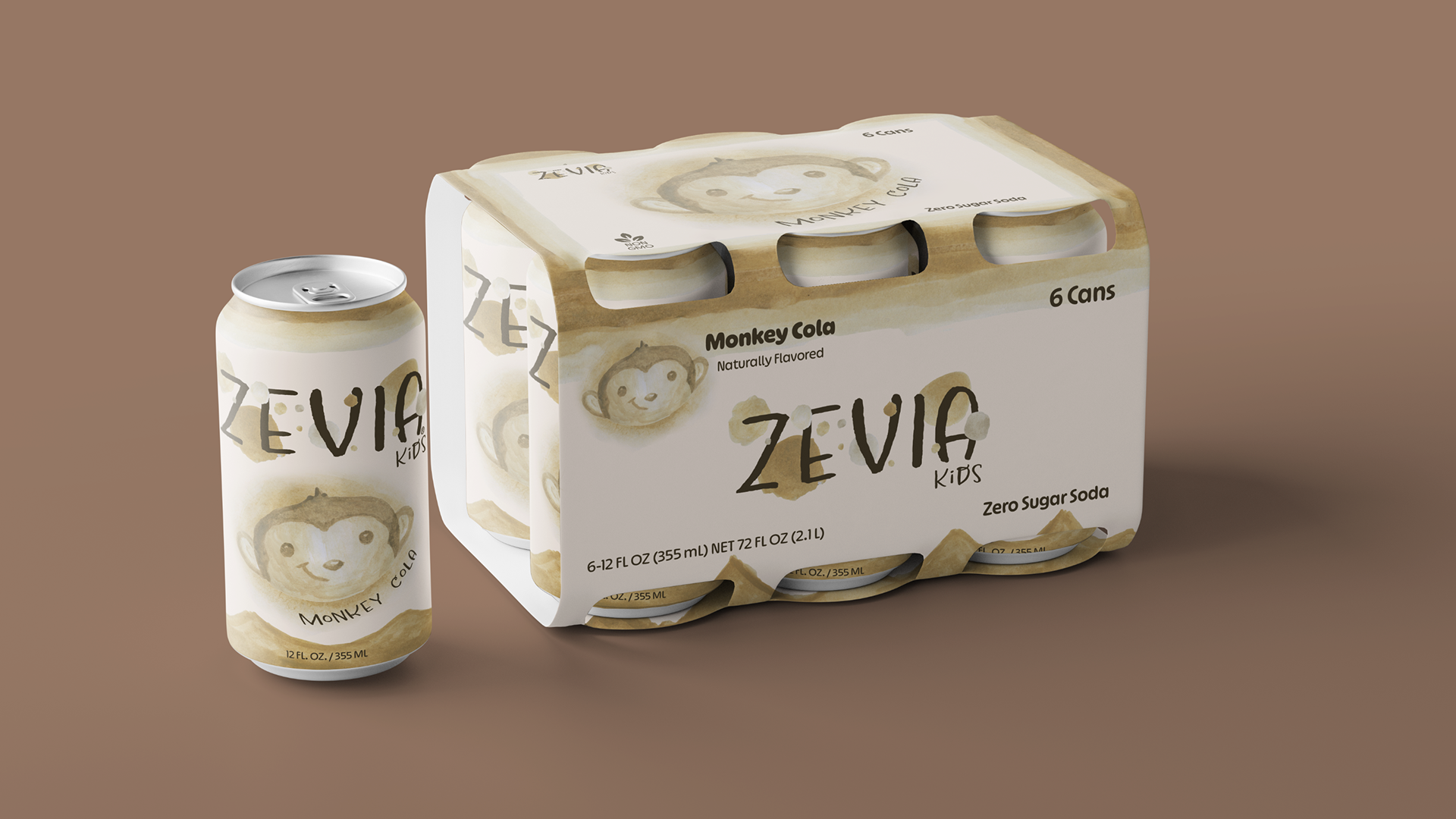 Monkey Cola Can & Box Design