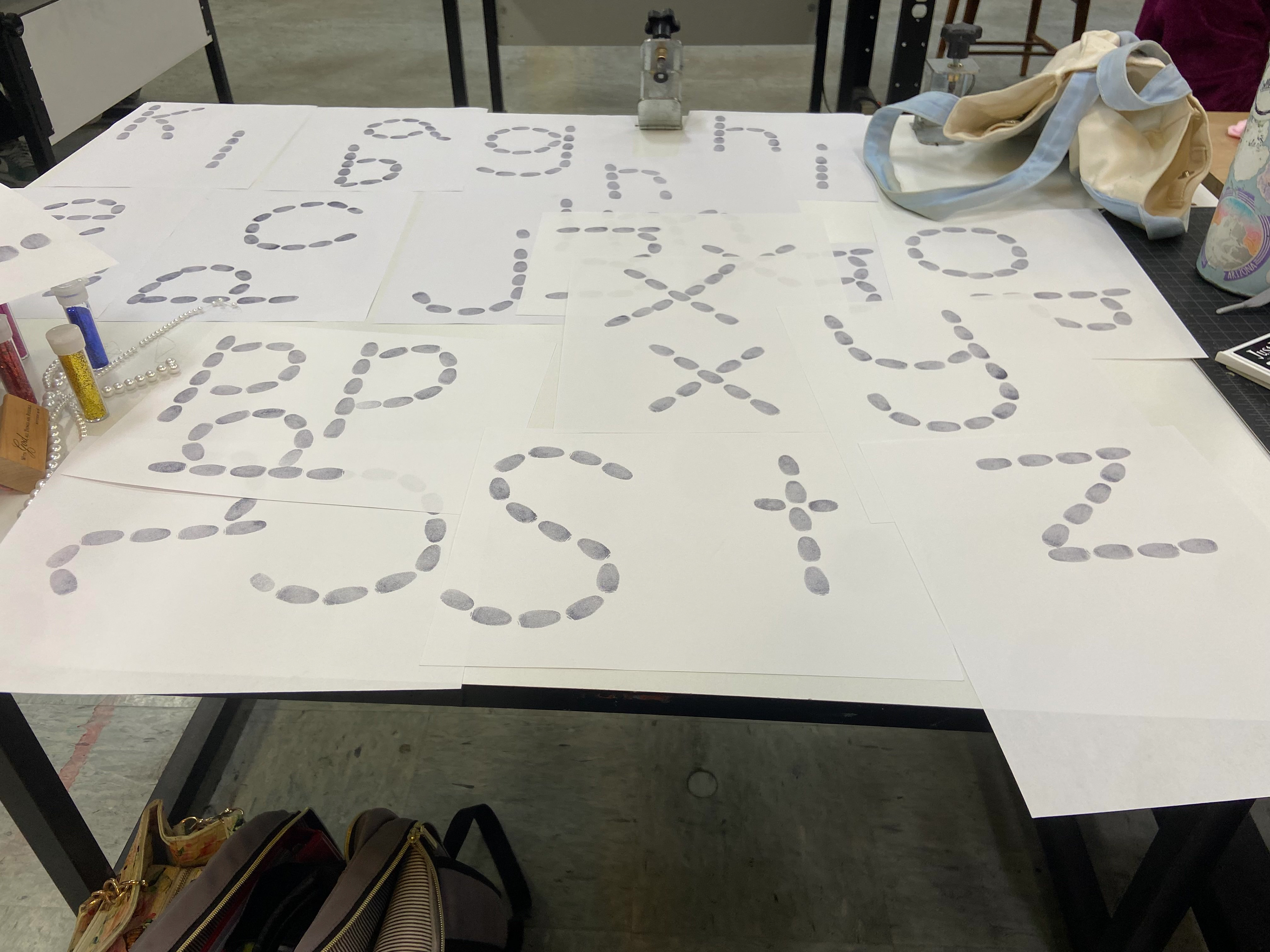 First set of alphabet fingerprints