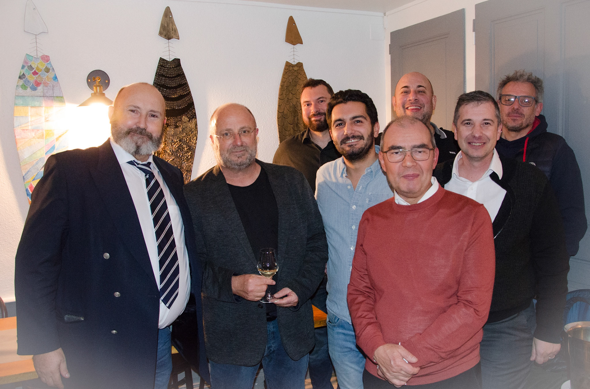 Laurent Terlinchamp et Denis Beausoleil (à gauche), les membres du comité de la Société des Cafetiers et Stéphane Jan.