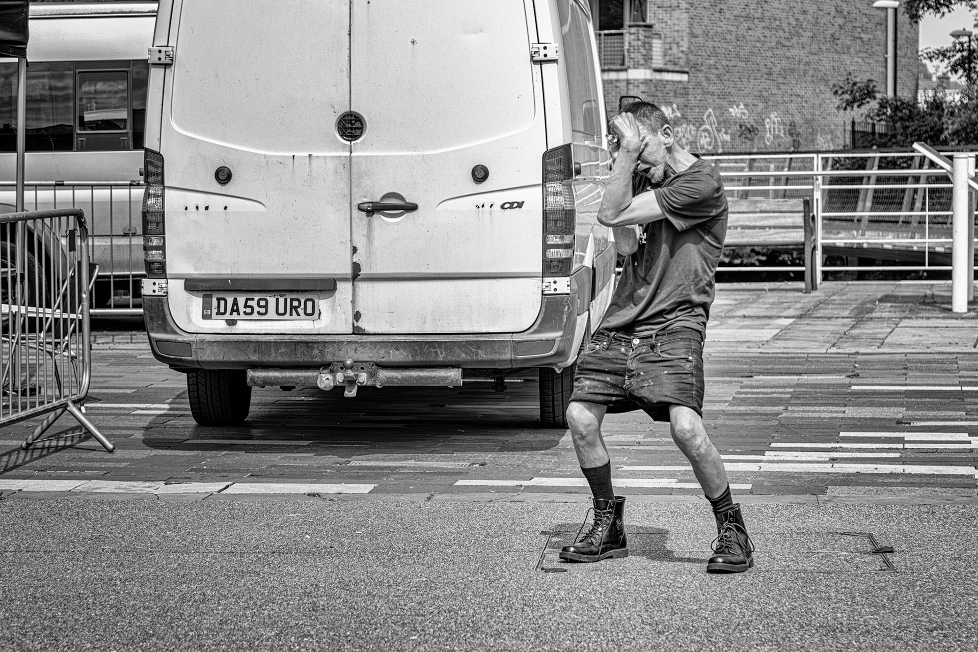 Strange individual dancing strangely