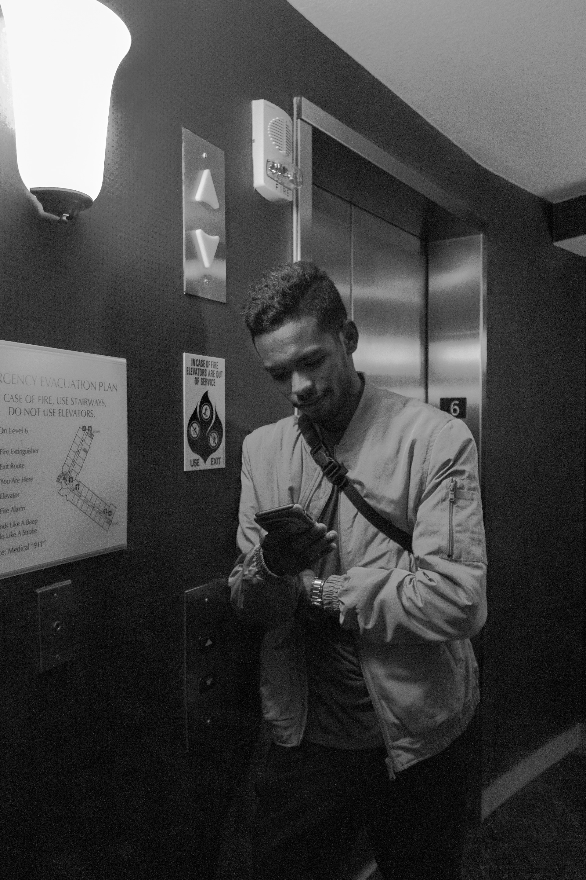 Waiting for the lift