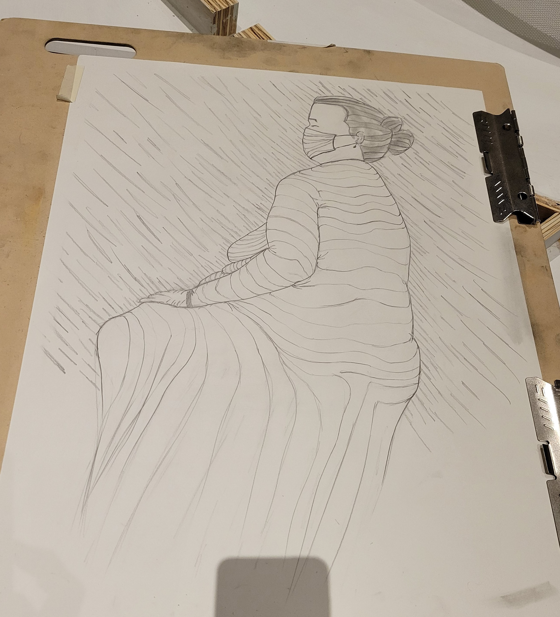 Graphite Contour Line Drawing  - 2022