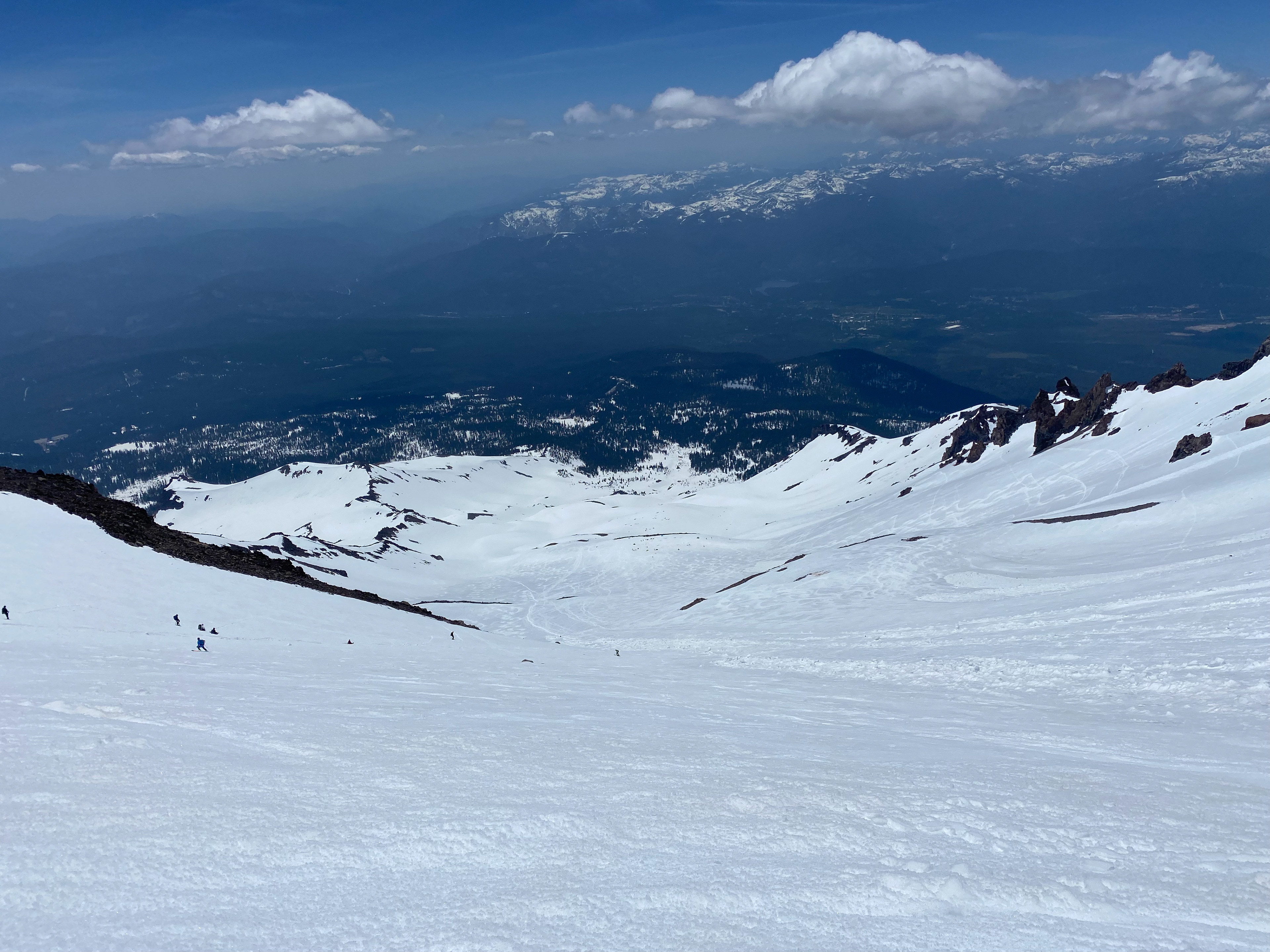 Our reward, skiing down!