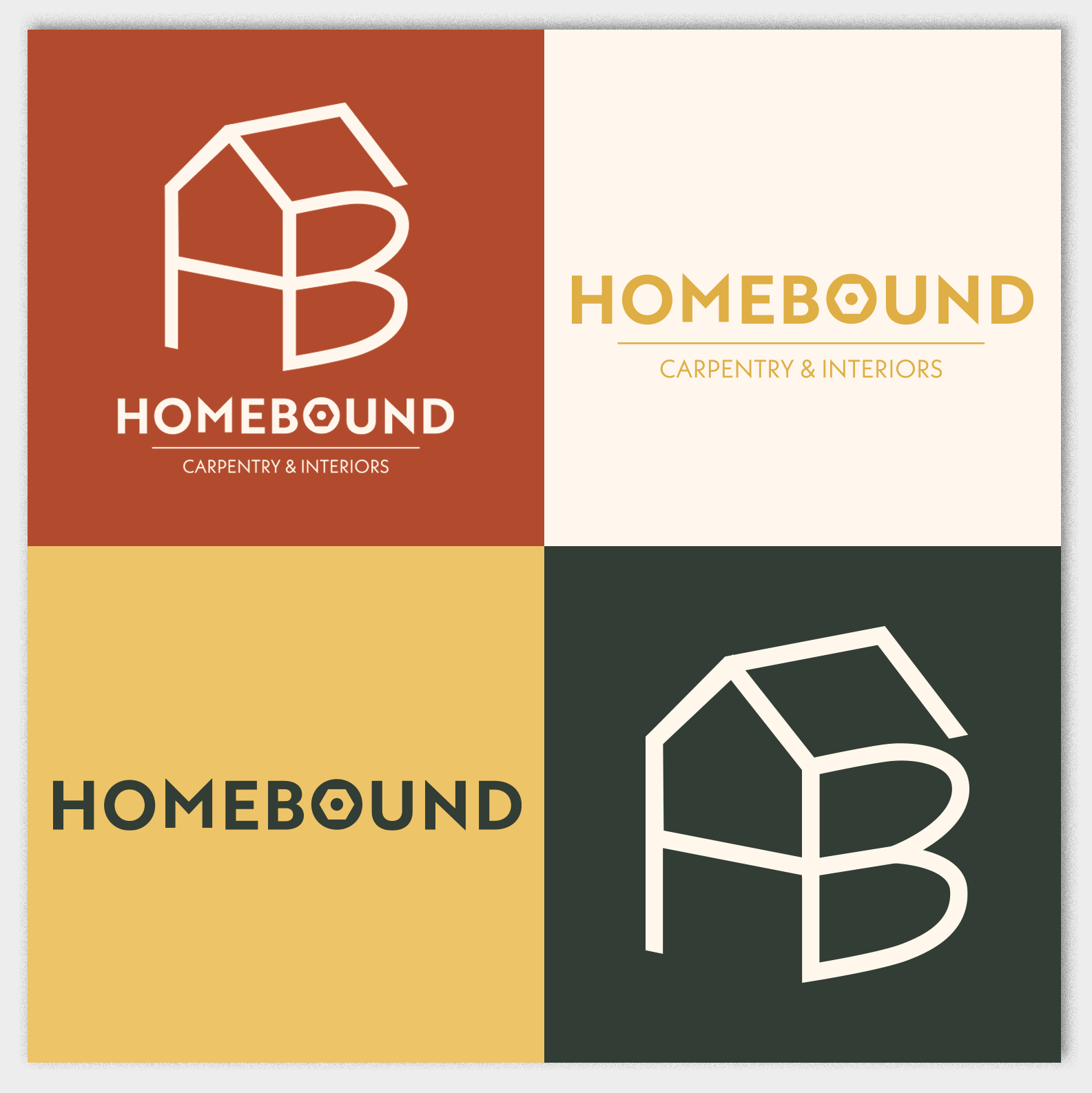 Brand identity for Homebound Carpentry.