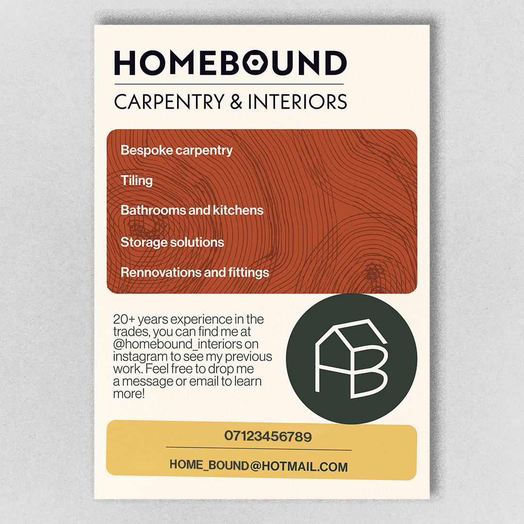 Brand identity for Homebound Carpentry.