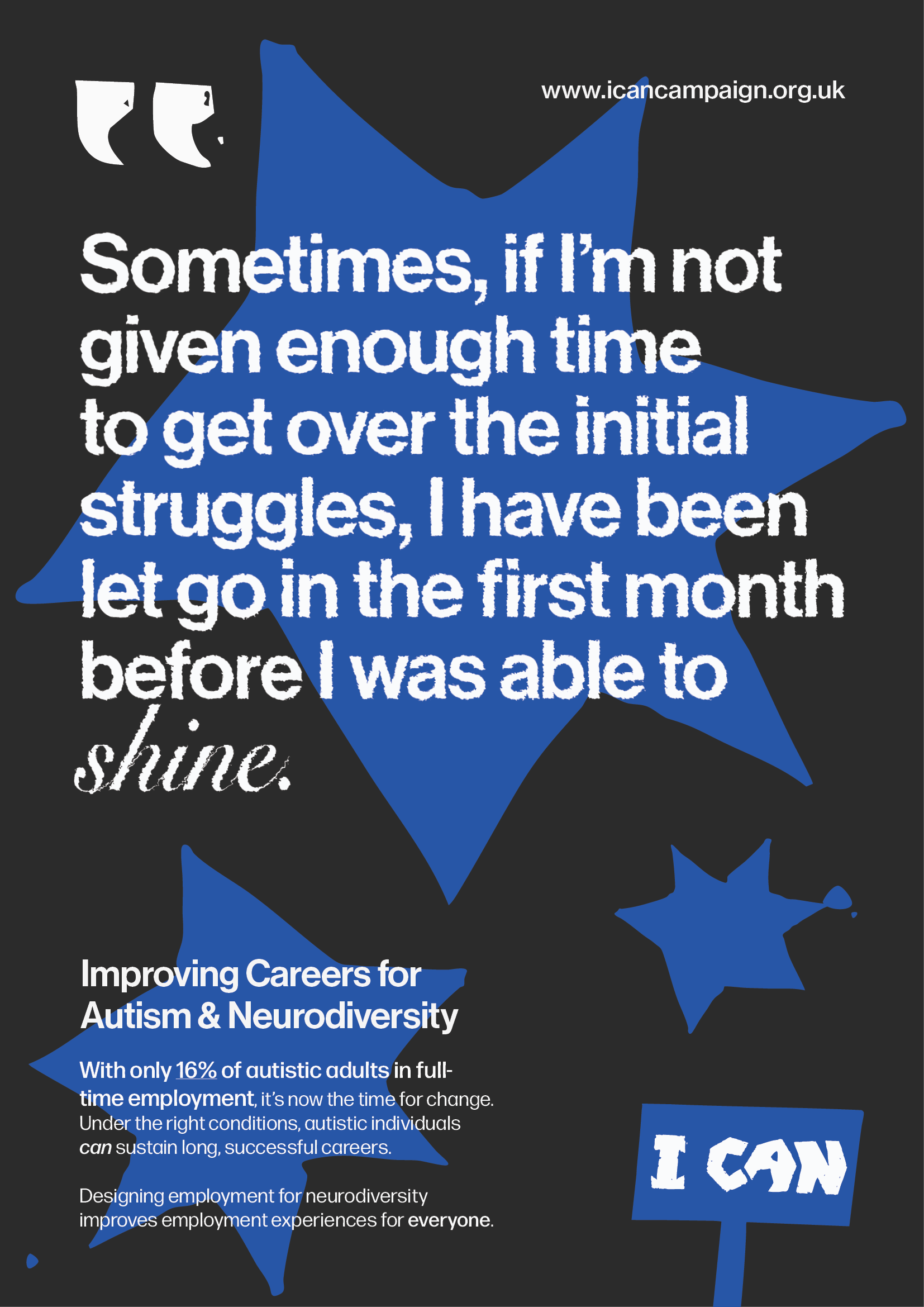 Mock campaign to improve employment rates for autistic adults.