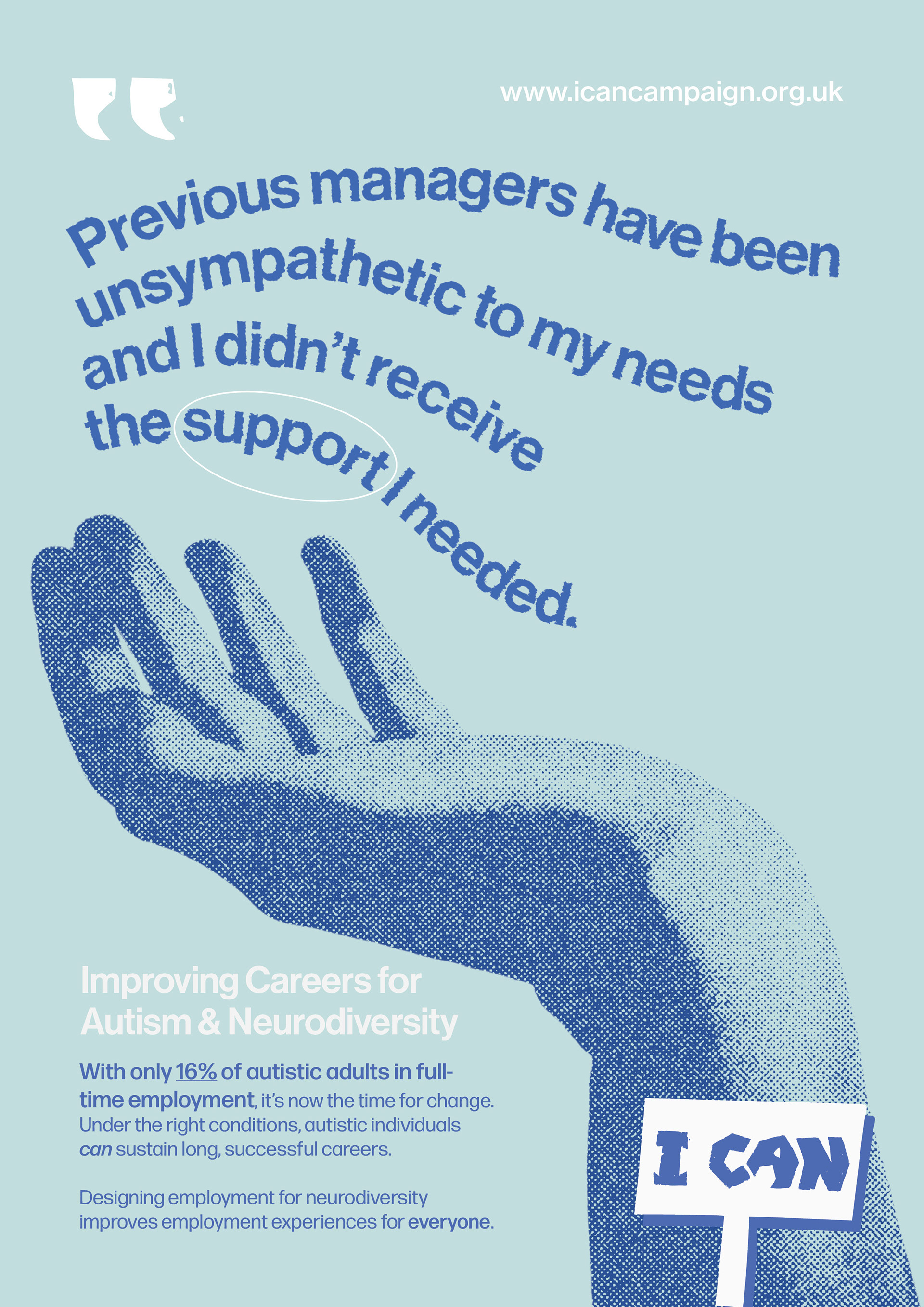 Mock campaign to improve employment rates for autistic adults.