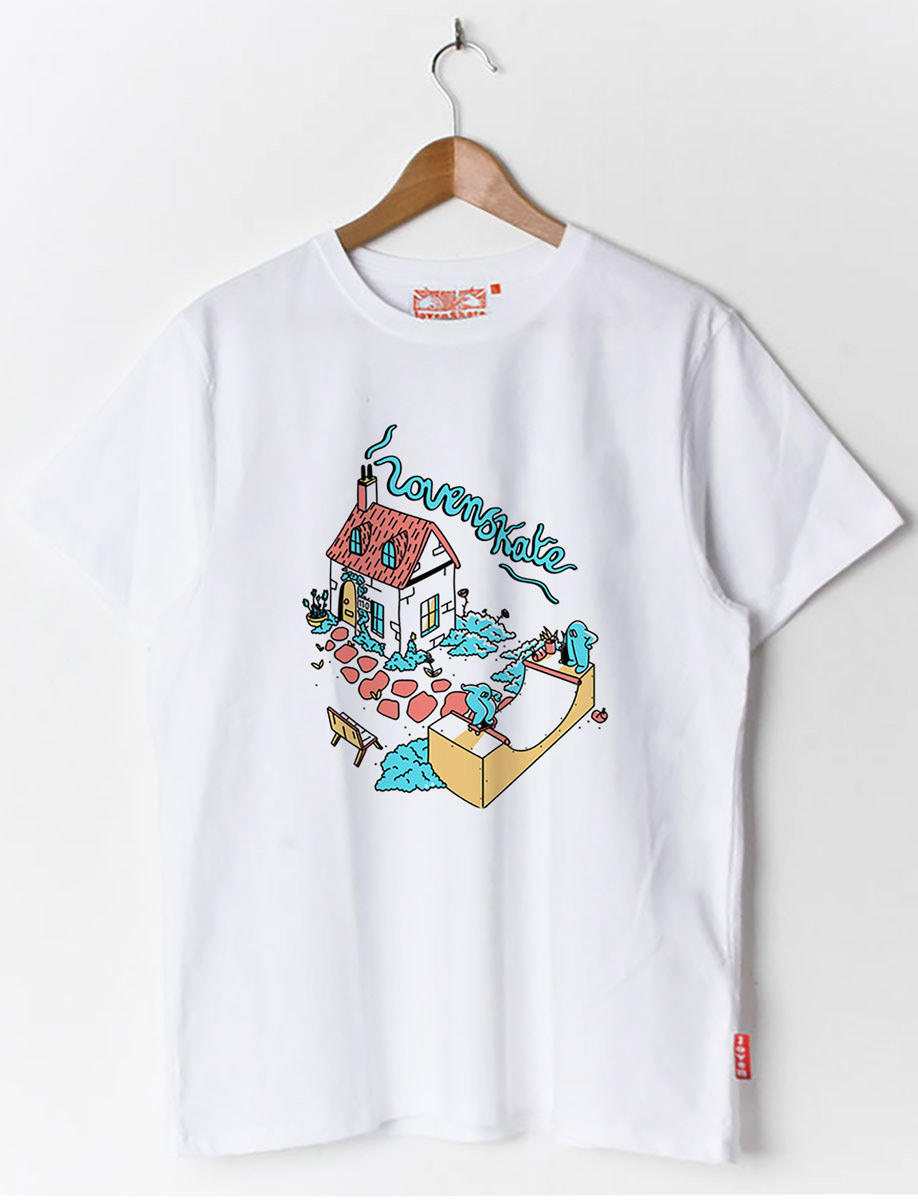 T-shirt design for skateboard company Lovenskate.
