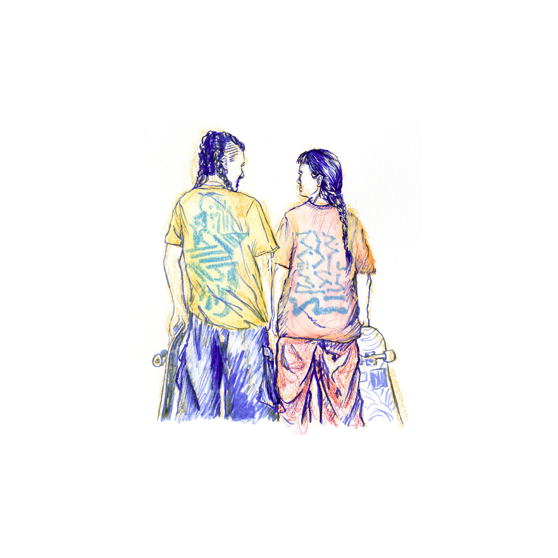 Mine and Simona's T-shirts from out fabric printing class