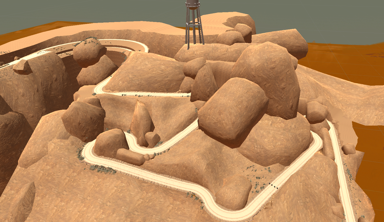 The level’s switchback; a downhill descent with lots of sharp turns and falling hazards.