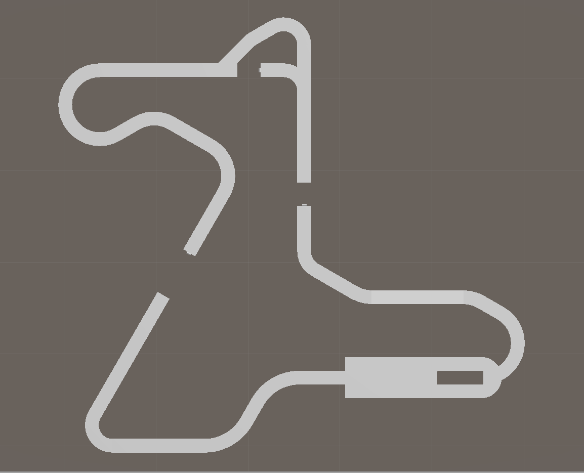 The overhead layout of an unused circuit track.