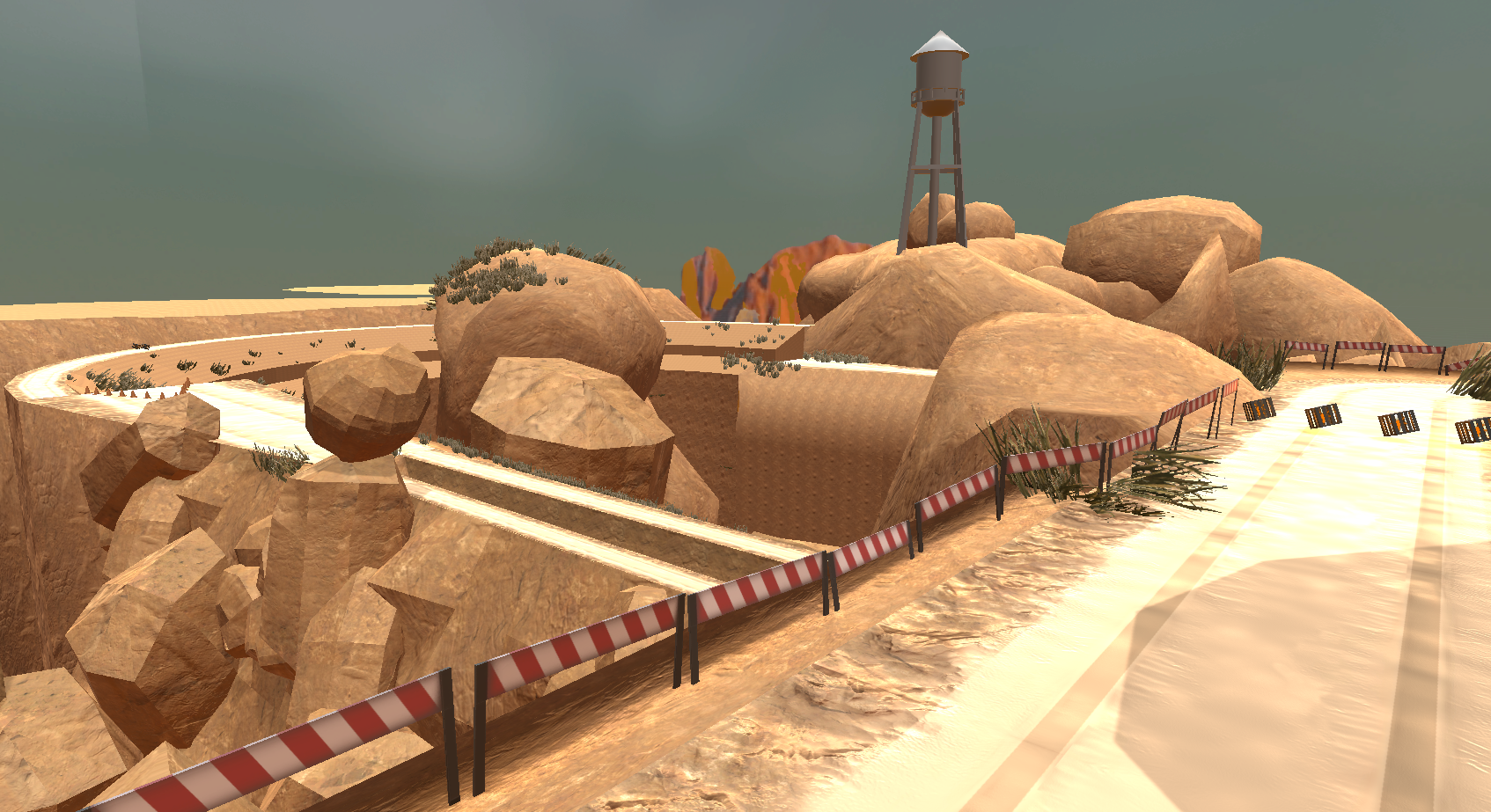 A perilous, rocky underpass that leads into a smooth turn.